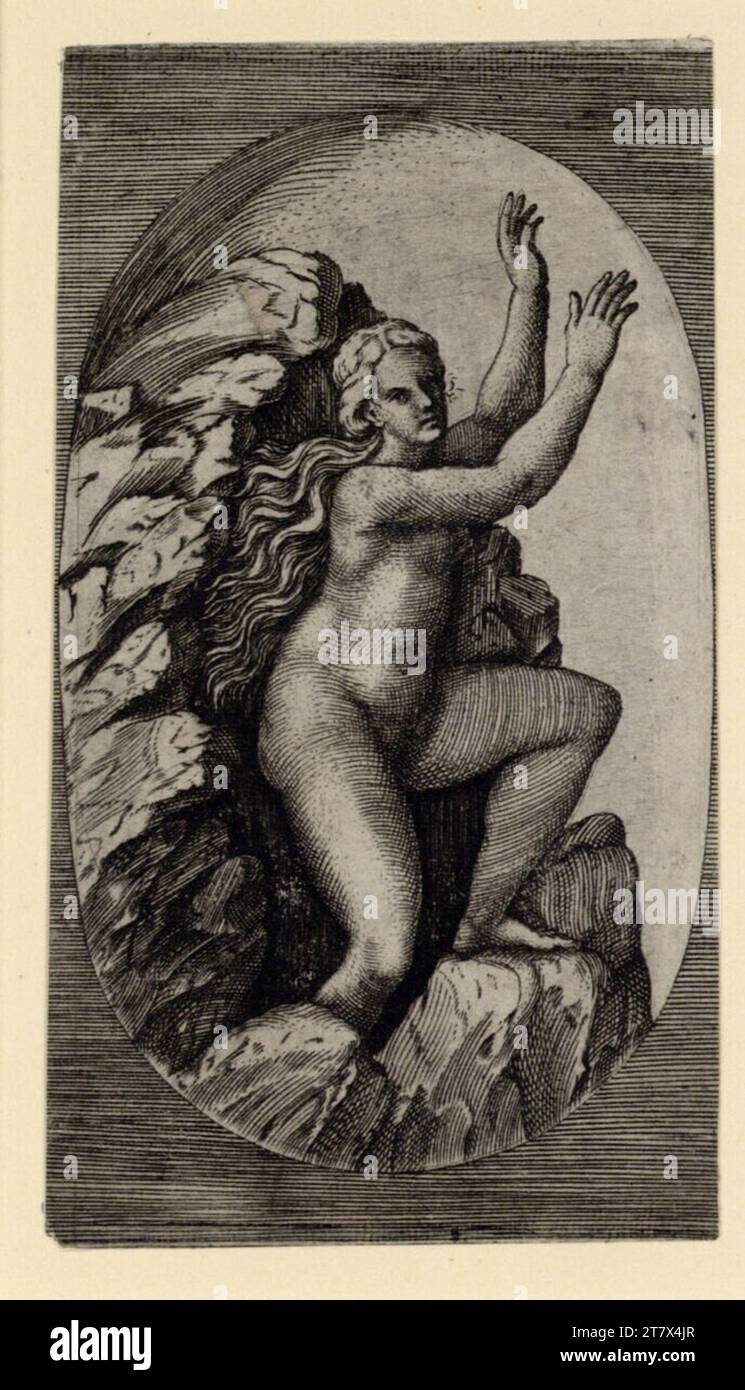 Marco Dente Eurydike. Gravure sur cuivre impression 1. Hälfte 16. Century Banque D'Images