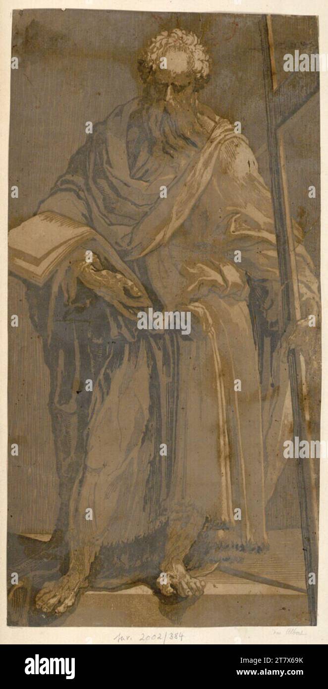 Domenico Beccafumi gen. Mecarino Saint Philippus. Clair OBSCUR gravure sur bois de trois plaques vers 1544-1547 Banque D'Images