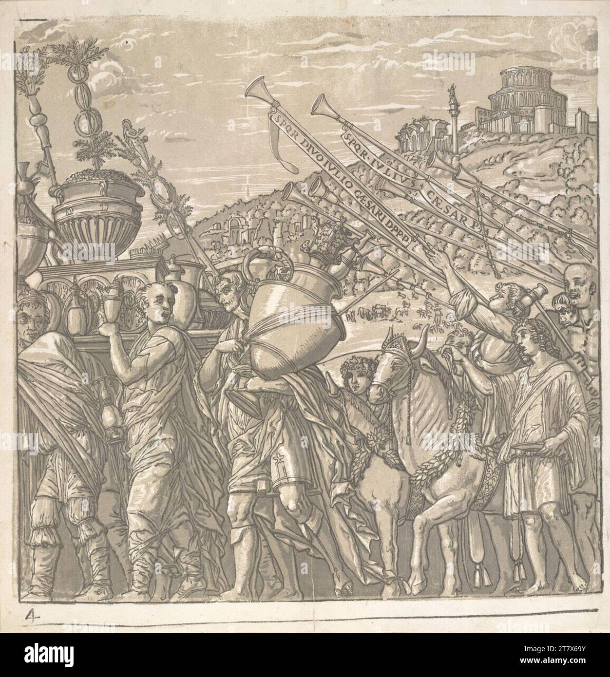Andrea Andreani le triomphe de Jules César : Blatt 4. Clair OBSCUR gravure sur bois de quatre plaques 1599, 1599 Banque D'Images