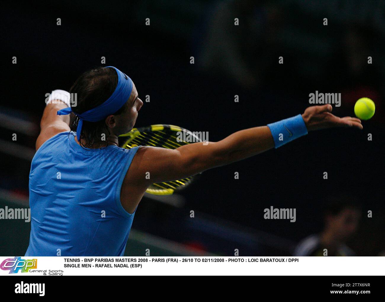 TENNIS - BNP PARIBAS MASTERS 2008 - PARIS (FRA) - 26/10 AU 02/11/2008 - PHOTO : LOIC BARATOUX / DPPI CÉLIBATAIRE - RAFAEL NADAL (ESP) Banque D'Images