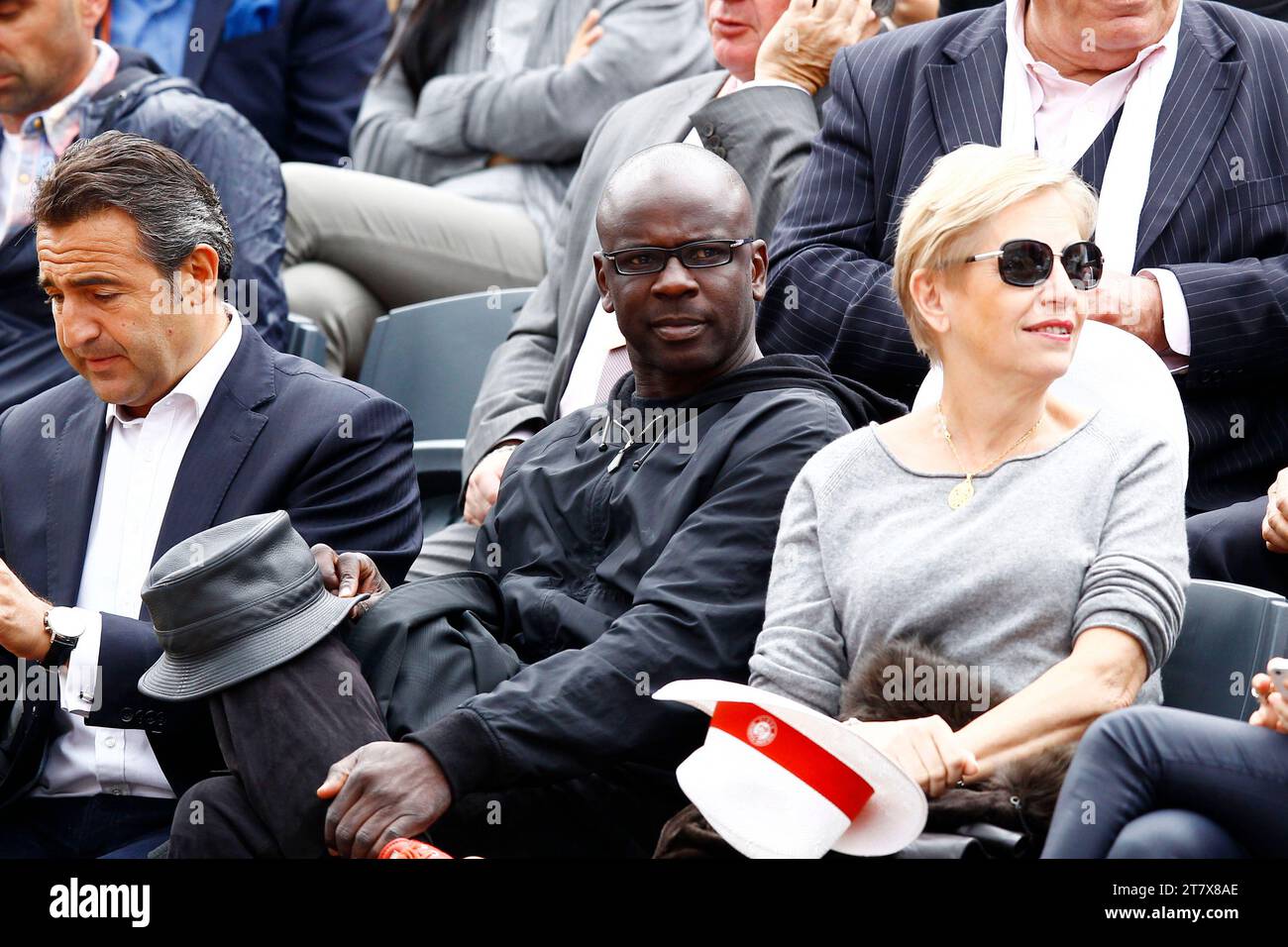 TENNIS - GRAND CHELEM - ROLAND GARROS 2012 - PARIS (FRA) - JOUR 11 - 06/06/2012 - PHOTO LOIC BARATOUX / DPPI - JÉRÔME ALONSO - LILIAN THURAM - JEAN-PIERRE CASTALDI Banque D'Images