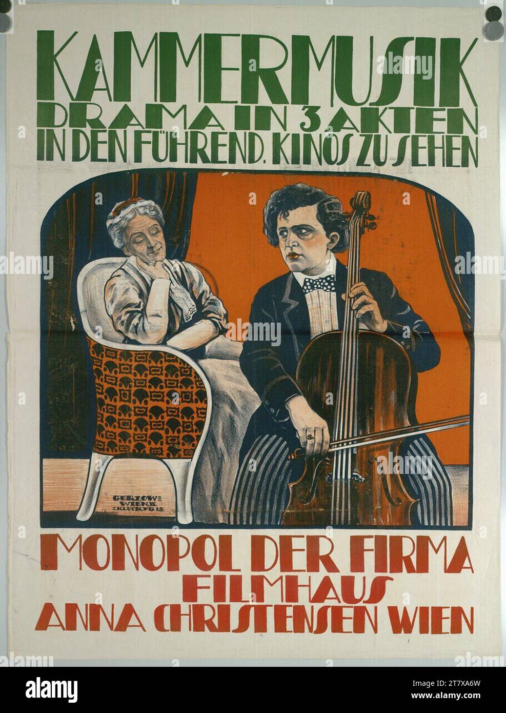 Anonym musique de chambre ; Maison de cinéma Anna Christensen Vienne. Couleur autour de 1910 Banque D'Images