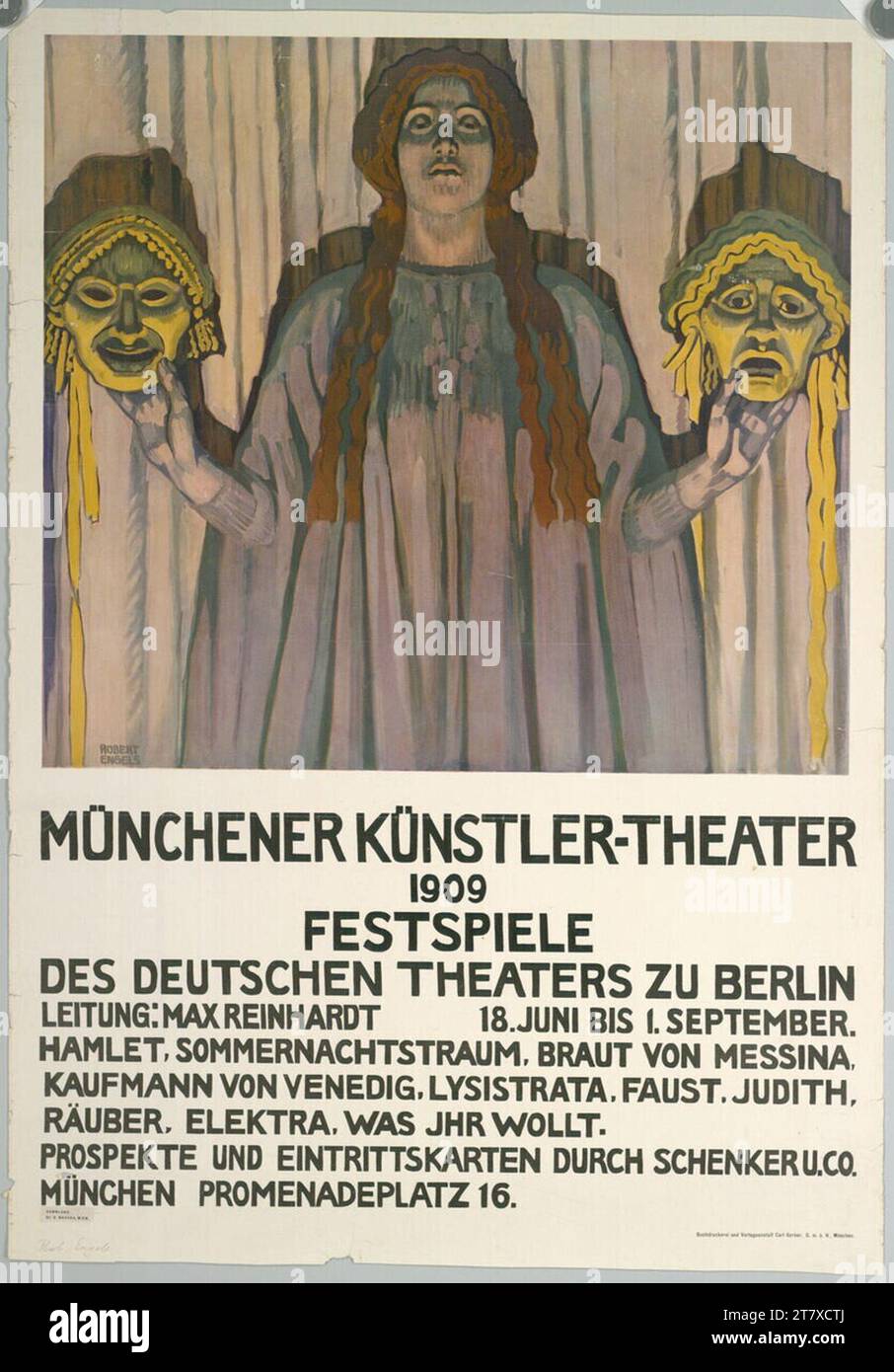Robert Engels Munich artiste théâtre 1909 ; Festival du Théâtre allemand à Berlin. Couleur 1909, 1909 Banque D'Images