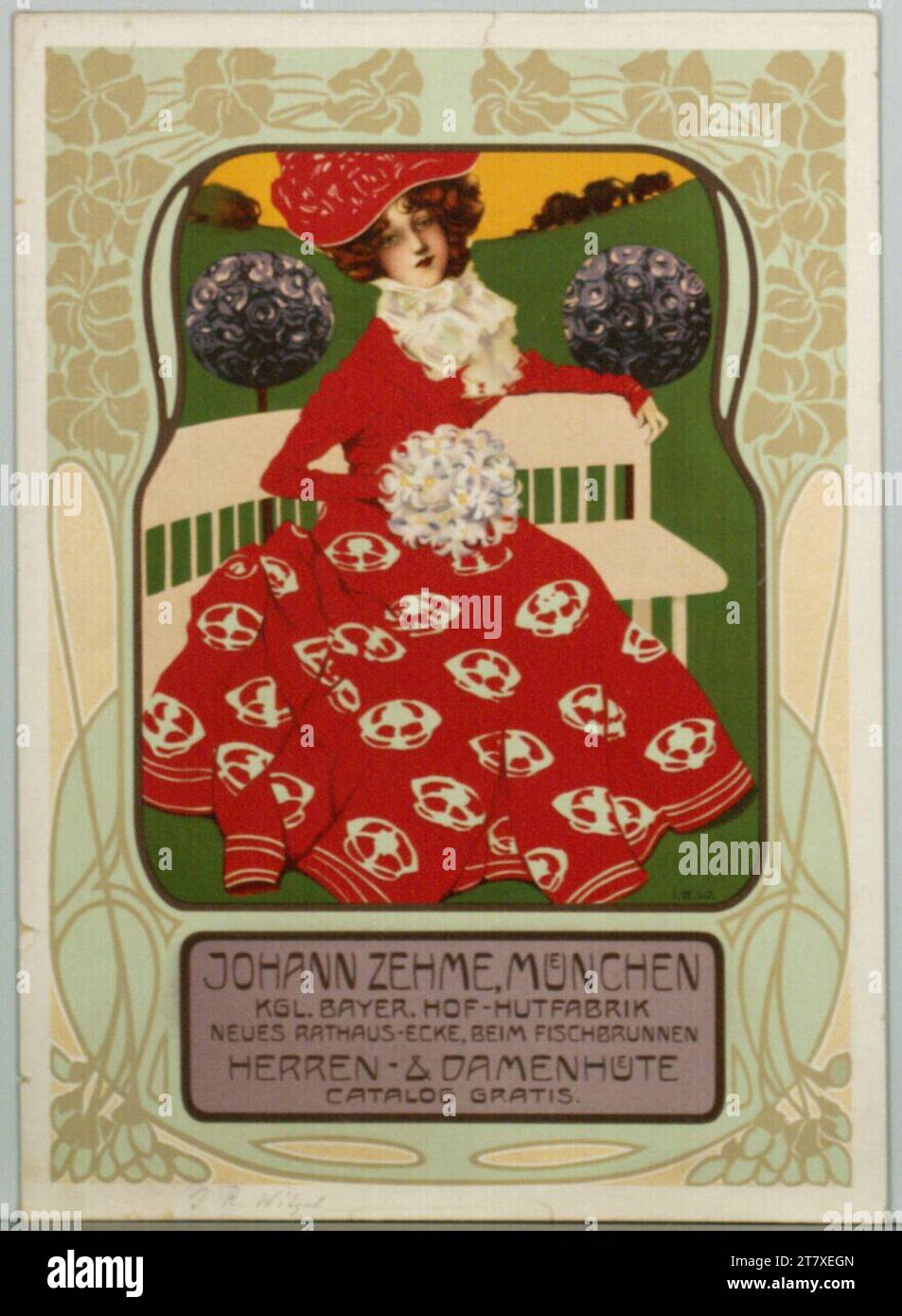 Josef Rudolf Witzel Johann Zehme, Munich ; KGL. Bayer. Usine de chapeaux Hof. Couleur autour de 1900 Banque D'Images