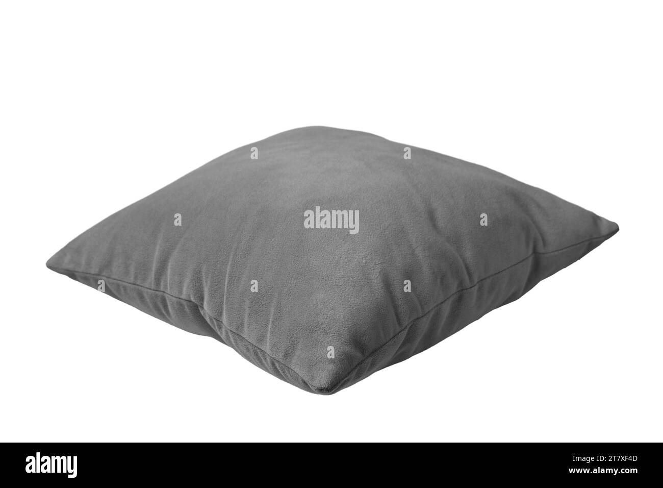 Coussin rectangulaire gris décoratif pour dormir et se reposer isolé sur fond blanc. Coussin pour la décoration intérieure de la maison, maquette de taie d'oreiller, modèle Banque D'Images