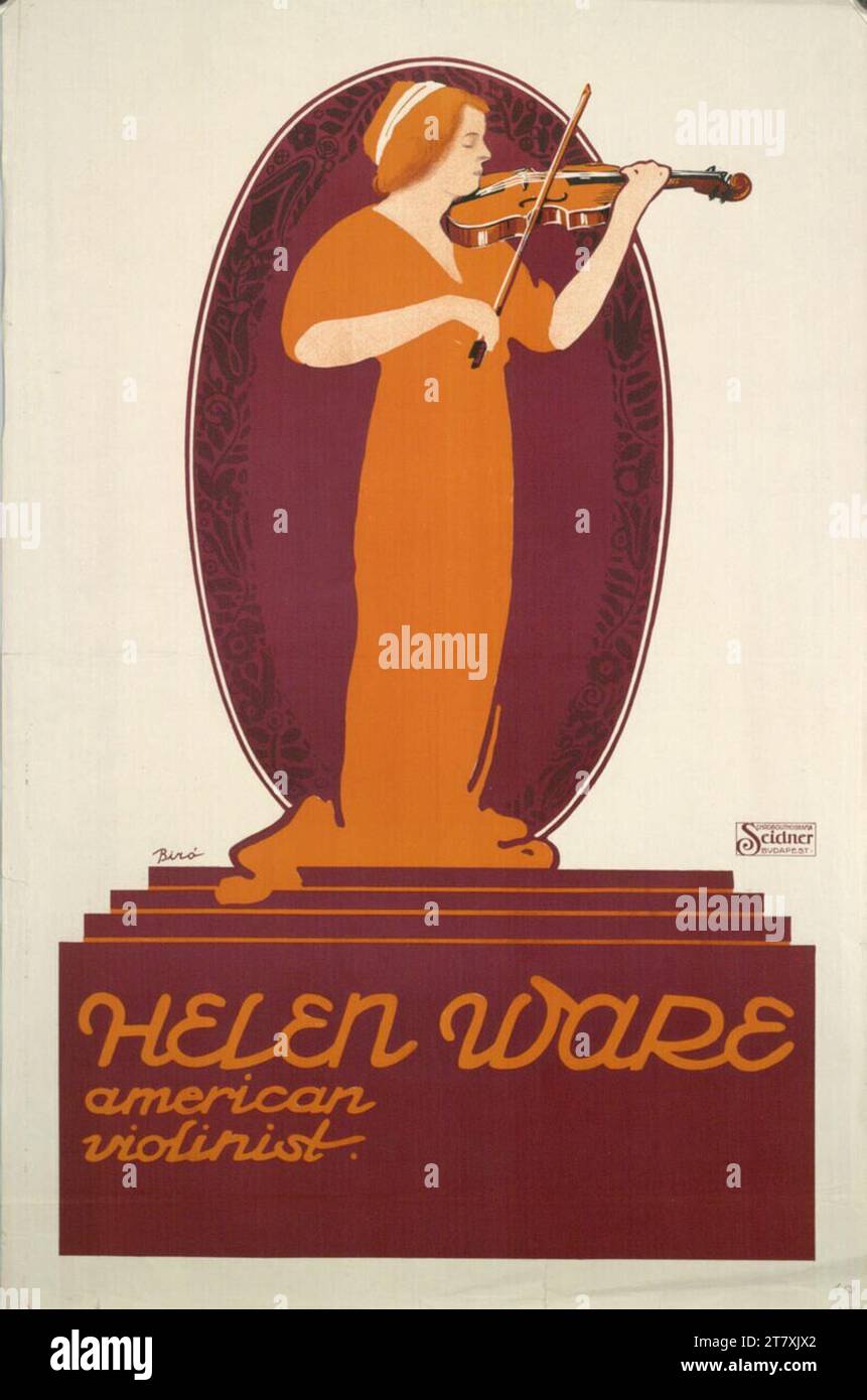 Mihály Biró HELEN WARE ; violoniste américaine.. Couleur 1911-1912, 1911/1912 Banque D'Images