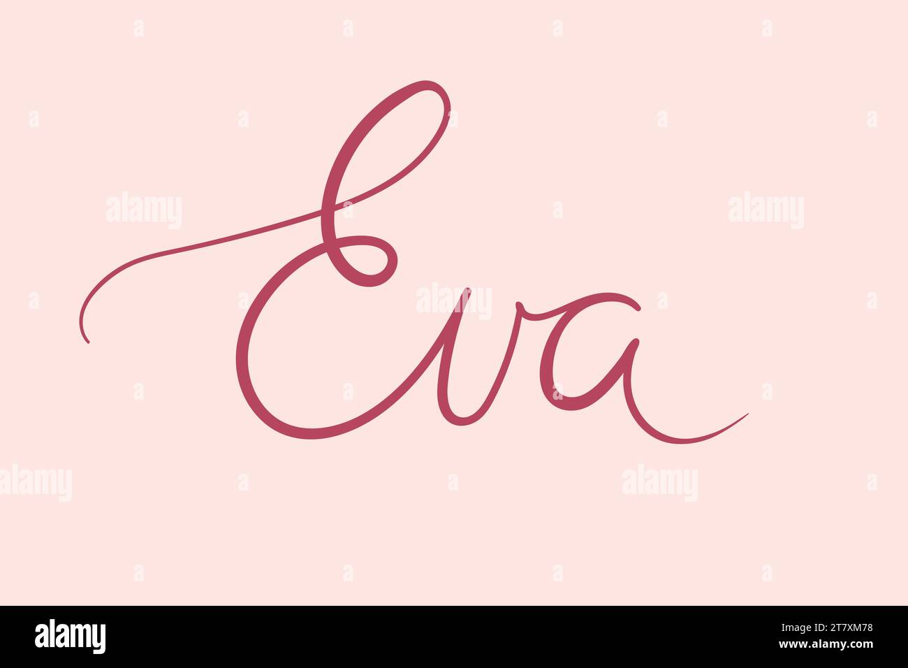 Prénom féminin Eva. Lettrage manuscrit calligraphie Nom de fille. Illustration vectorielle Illustration de Vecteur