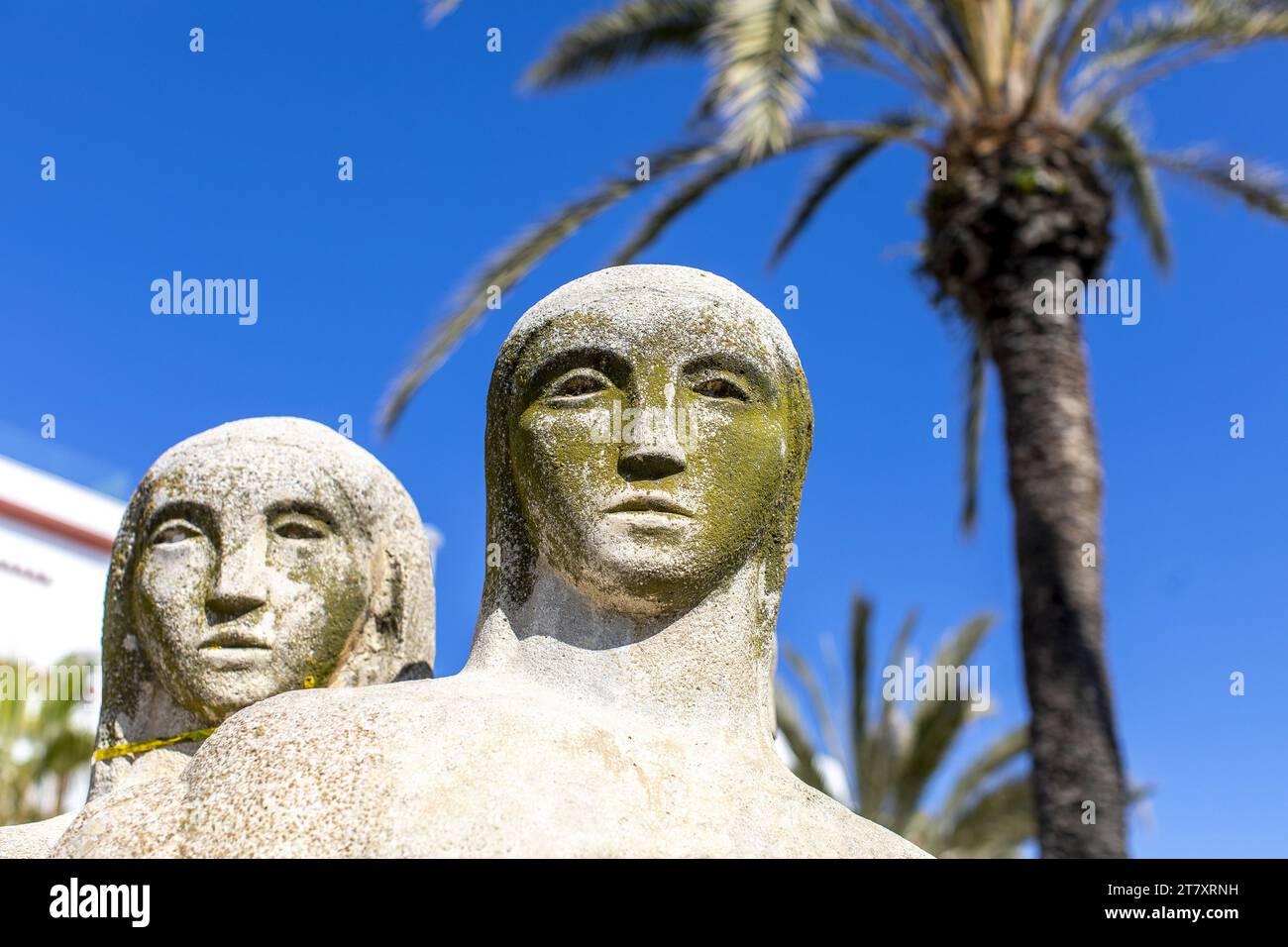Détail, Statue des trois femmes, Sitges, Catalogne, Espagne, Europe Banque D'Images