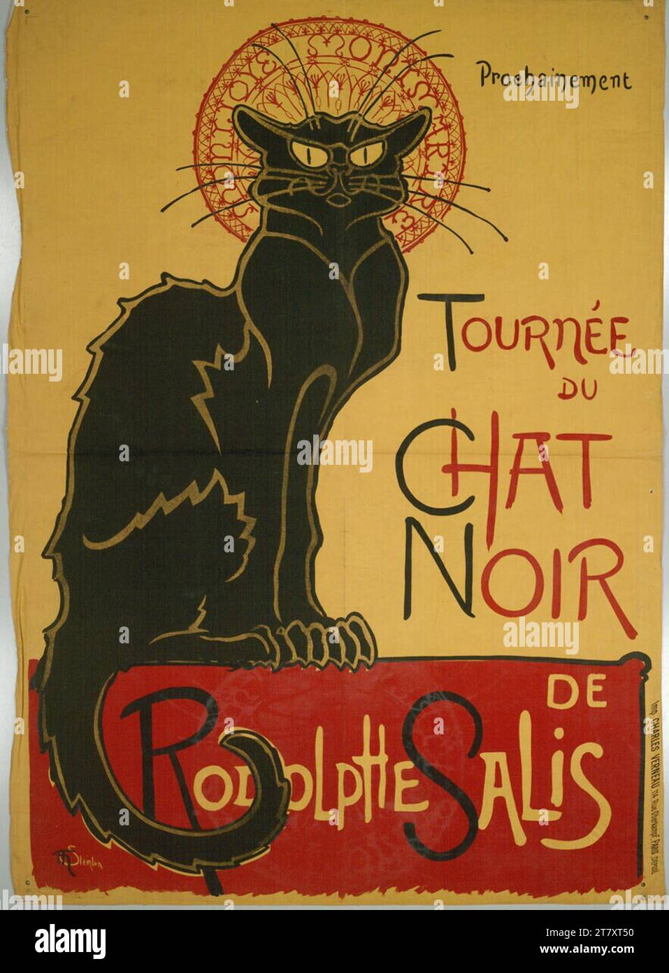 Théophile Alexandre Steinlen Tour du chat noir. Couleur 1896, 1896 Banque D'Images