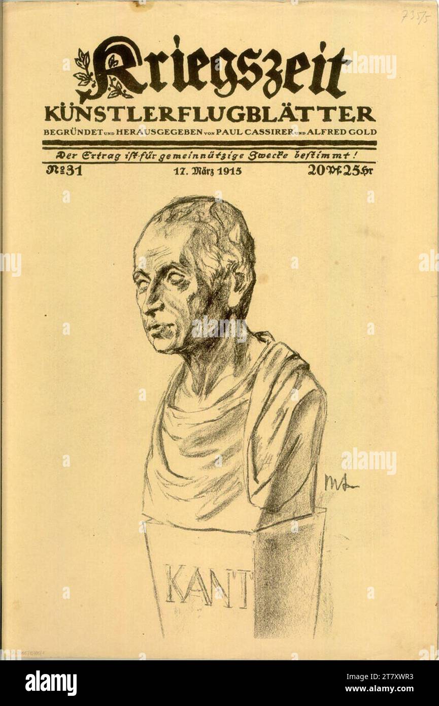 Max Liebermann bute Immanuel Kant. Lithographie vers 1915 Banque D'Images