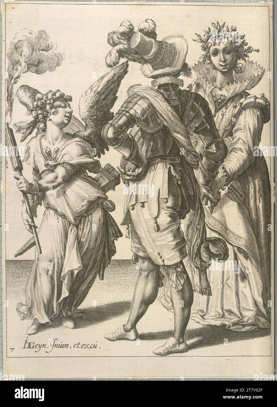 Jacob de Gheyn II Figures masquées 7. Gravure sur cuivre Banque D'Images