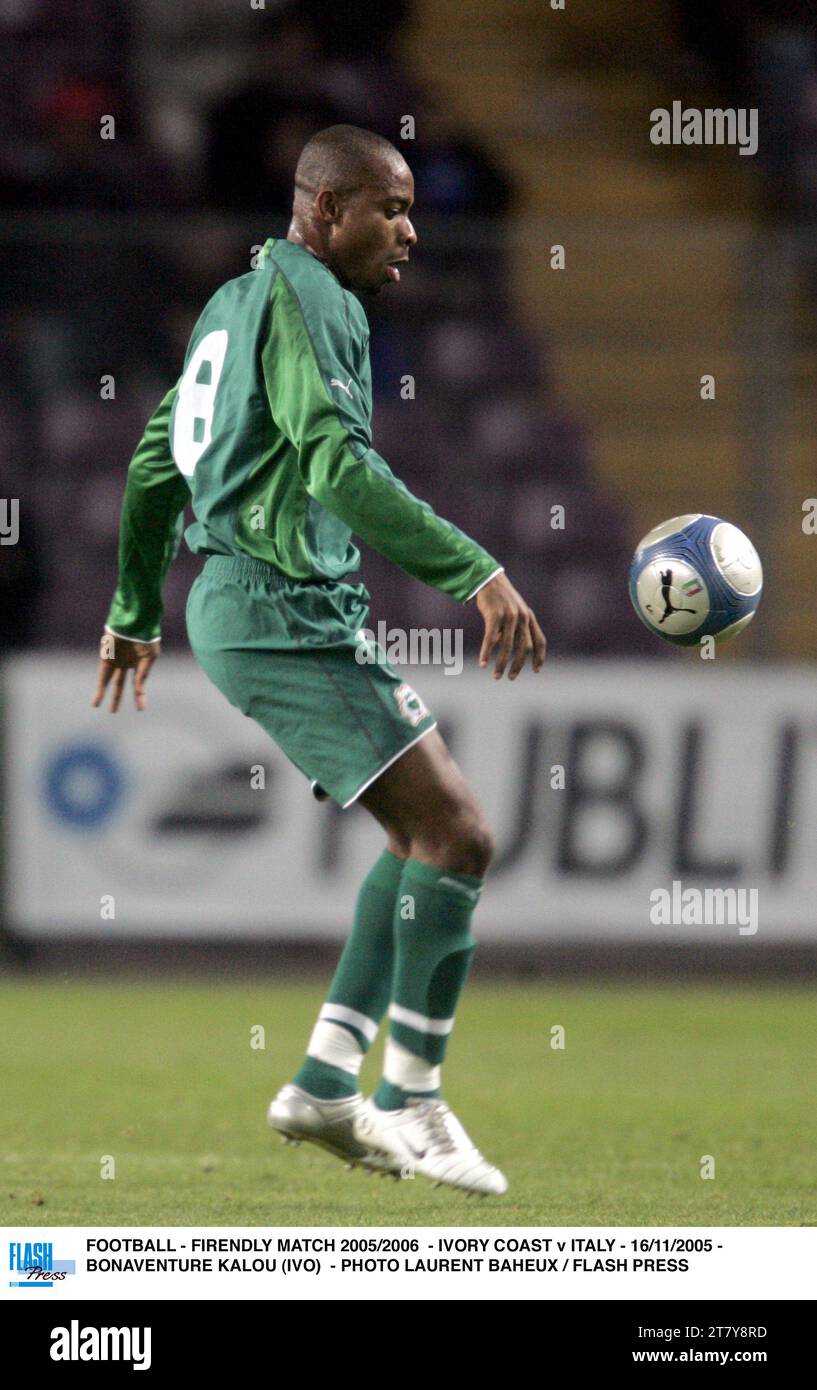 FOOTBALL - PREMIER MATCH 2005/2006 - CÔTE D'IVOIRE - ITALIE - 16/11/2005 - BONAVENTURE KALOU (IVO) - PHOTO LAURENT BAHEUX / FLASH PRESS Banque D'Images