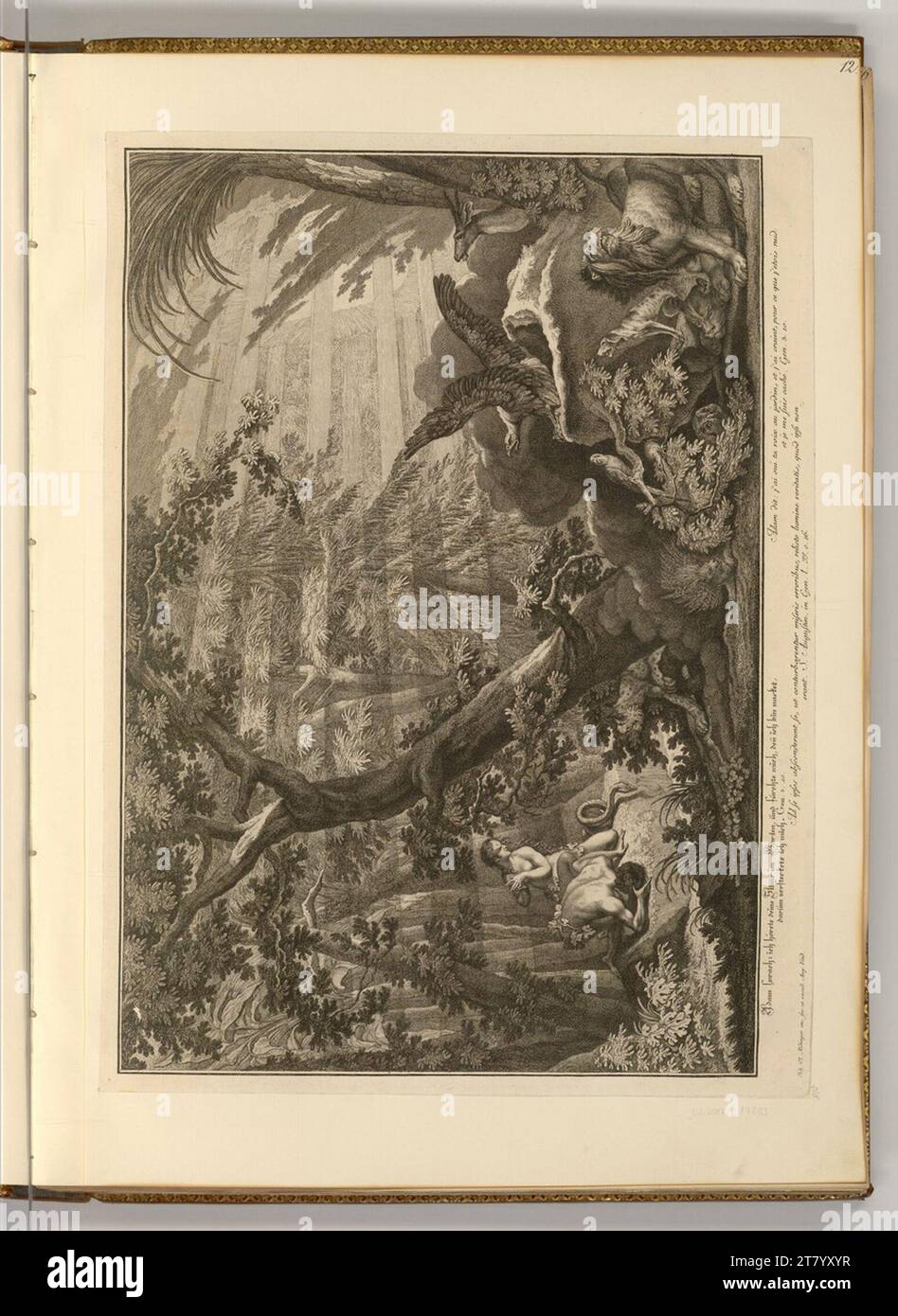 Johann Elias Ridinger (Ausführende r Künstler in) Dieu parle à Adam et Eva après la chute. gravure 1730-1760, 1730/1760 Banque D'Images