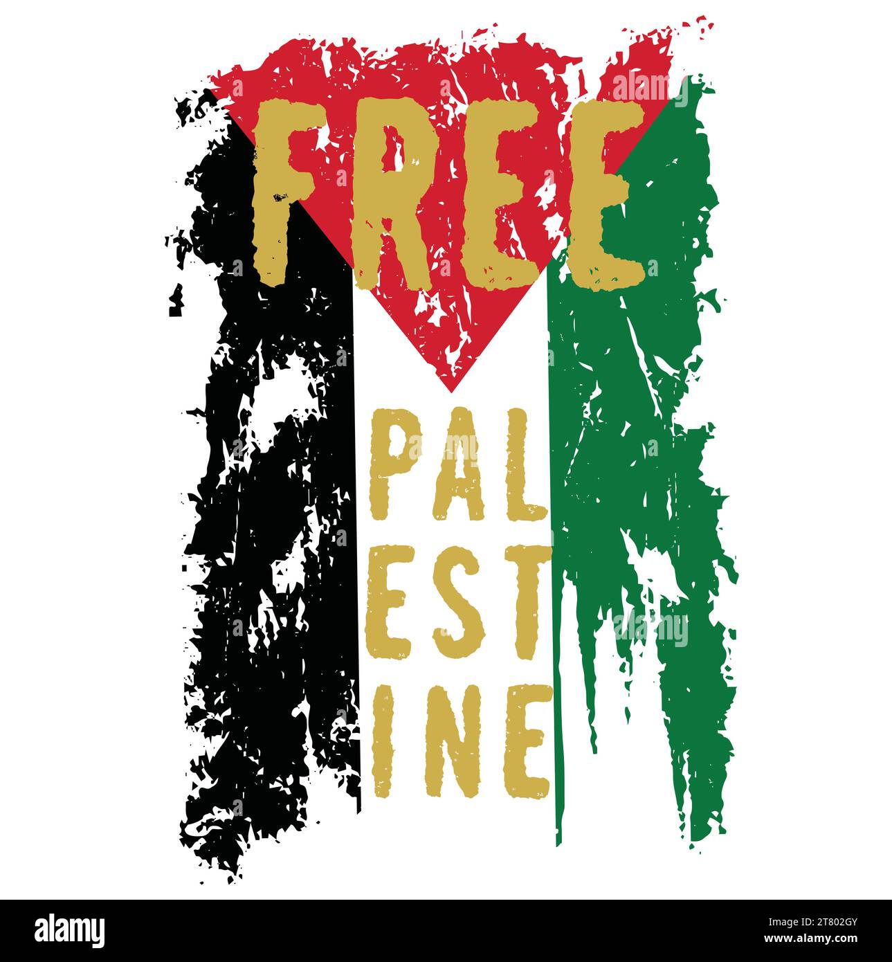 Citation gratuite Palestine. Fond de drapeau palestinien. Grunge lourd et effet rayé. Illustration de Vecteur