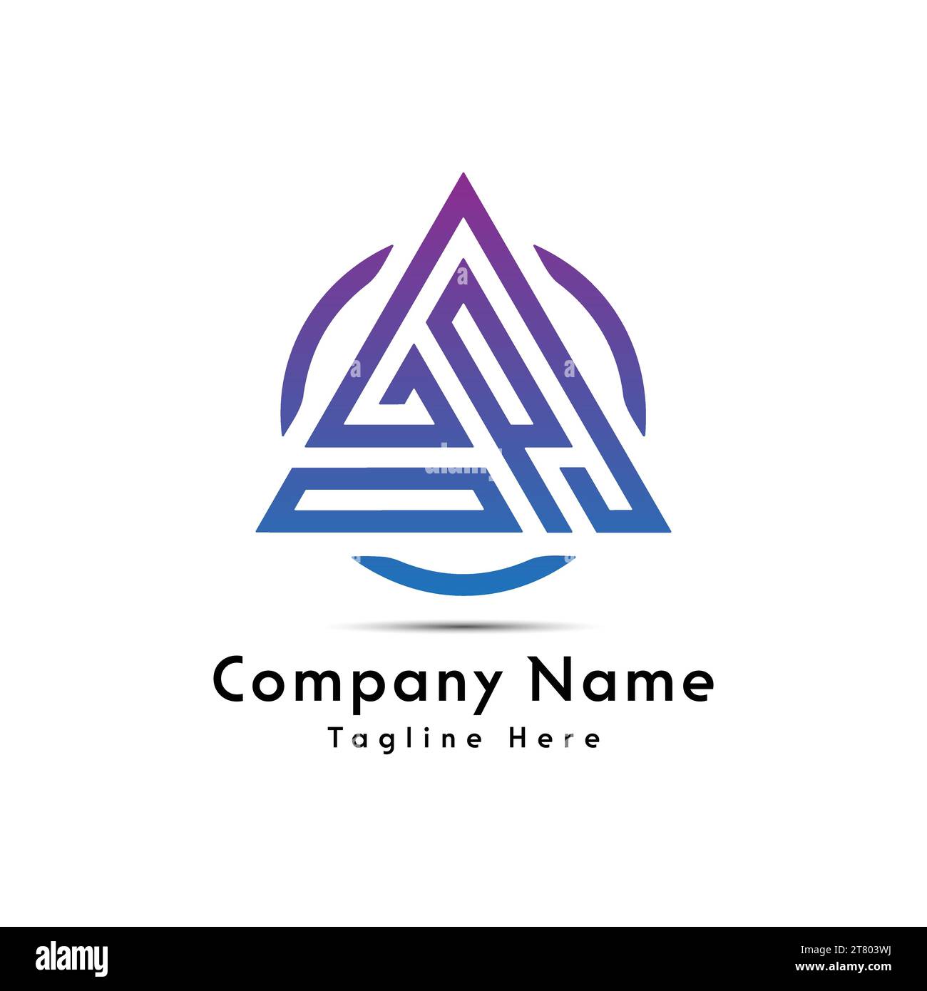 Design de logo créatif en forme de triangle de lettre GPO Illustration de Vecteur