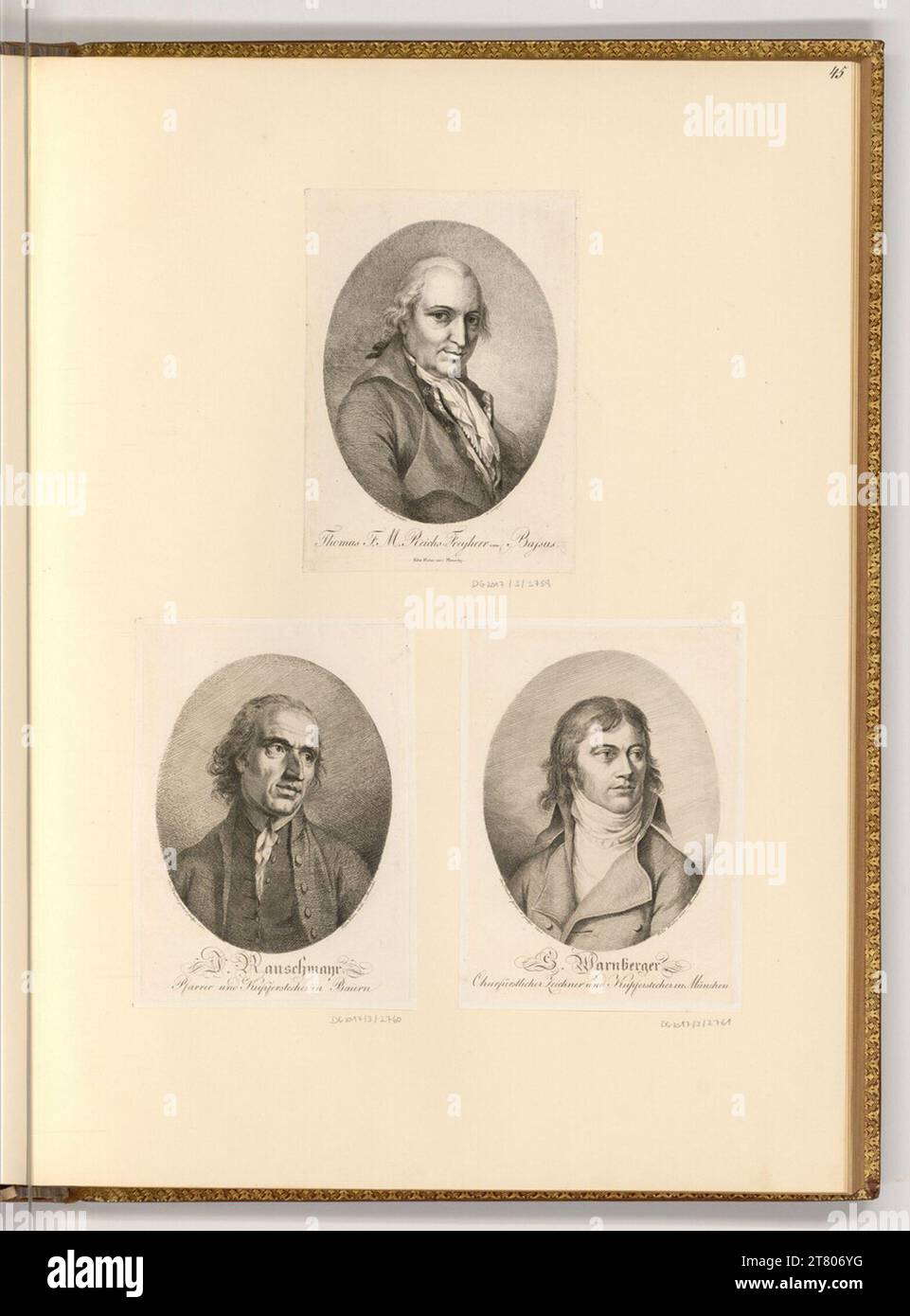 Joseph Hauber (Ausführende r Künstler in) Portraits. gravure vers 1800 Banque D'Images