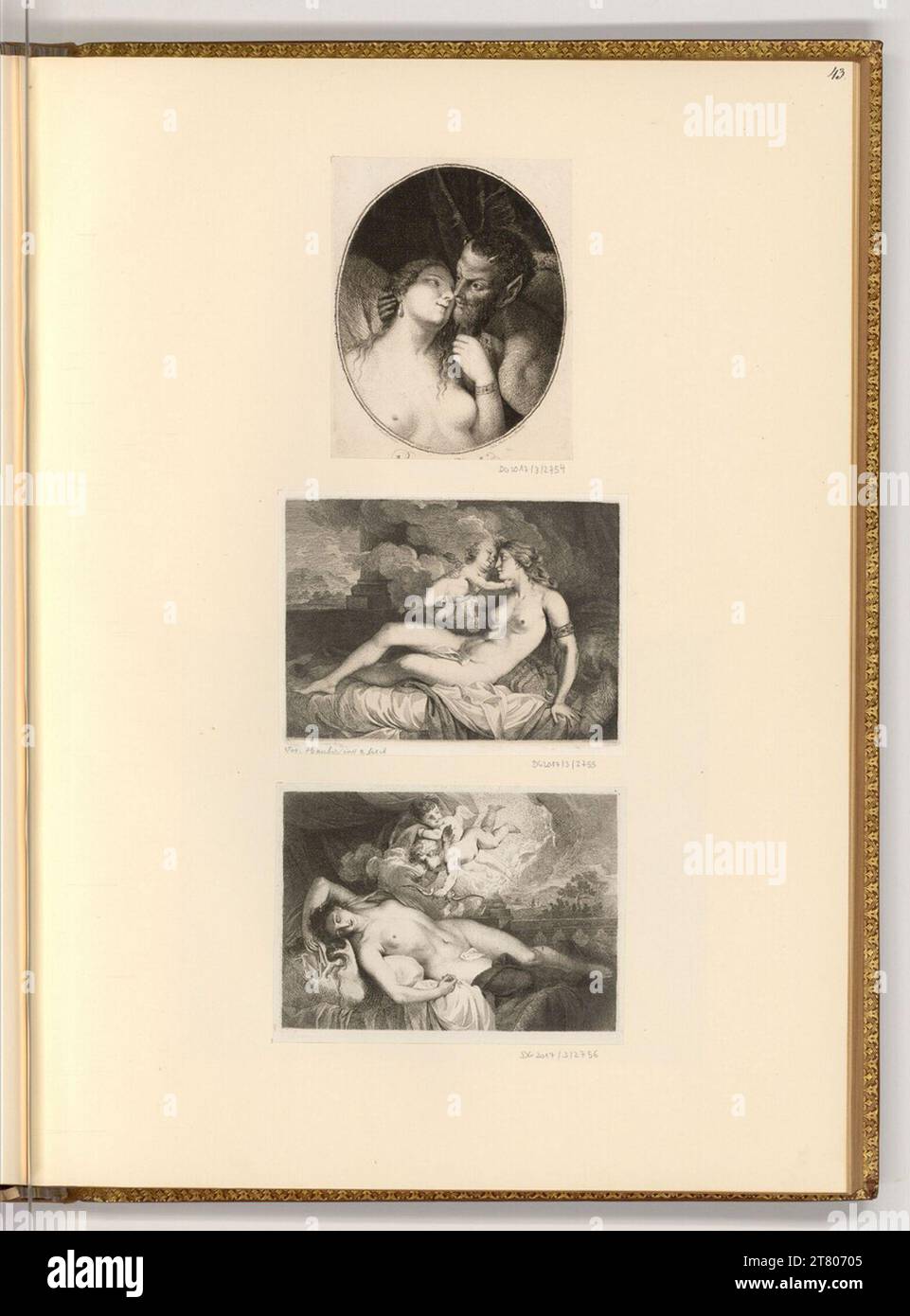 Joseph Hauber (Ausführende r Künstler in) Satyre avec nymphe ; Vénus et Amor. gravure 1785-1834, 1785/1834 Banque D'Images