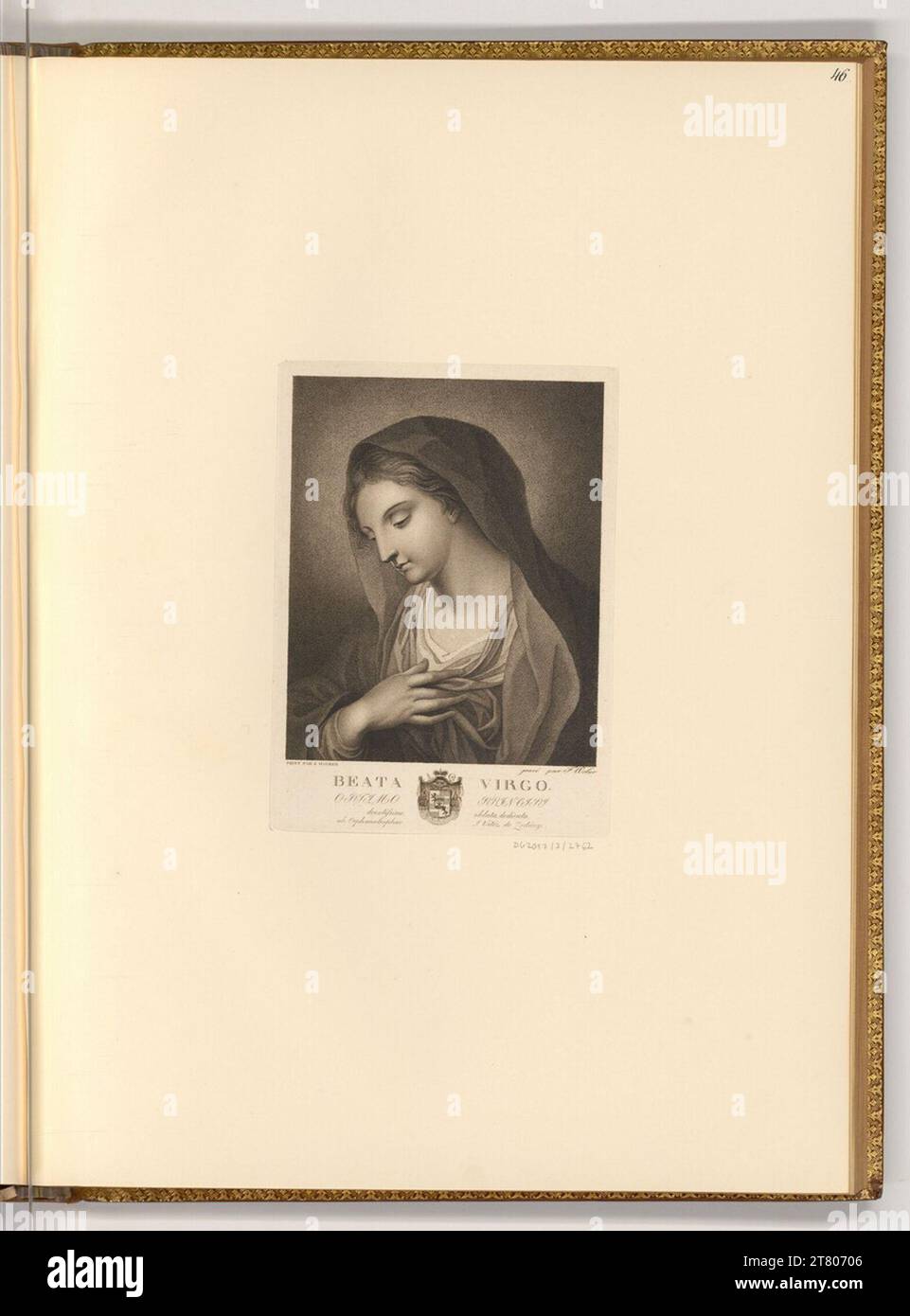 Joseph Hauber Bienheureuse Vierge. Gravure, ponctuation 18. - 19. Century Banque D'Images
