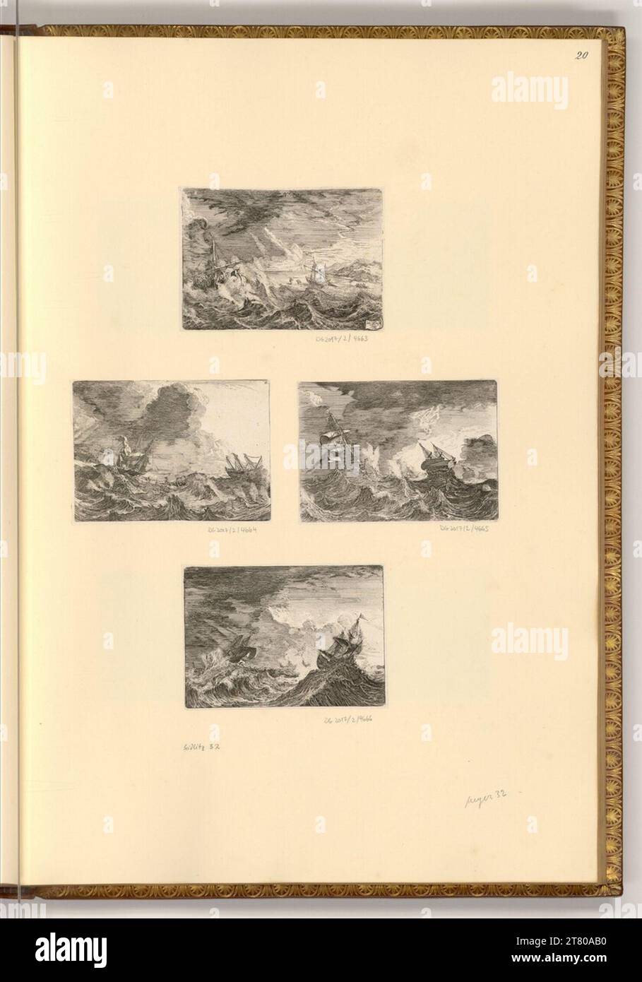 Johann Wilhelm Baur (Ausführende r Künstler in) tempête au bord de la mer. gravure vers 1640 Banque D'Images