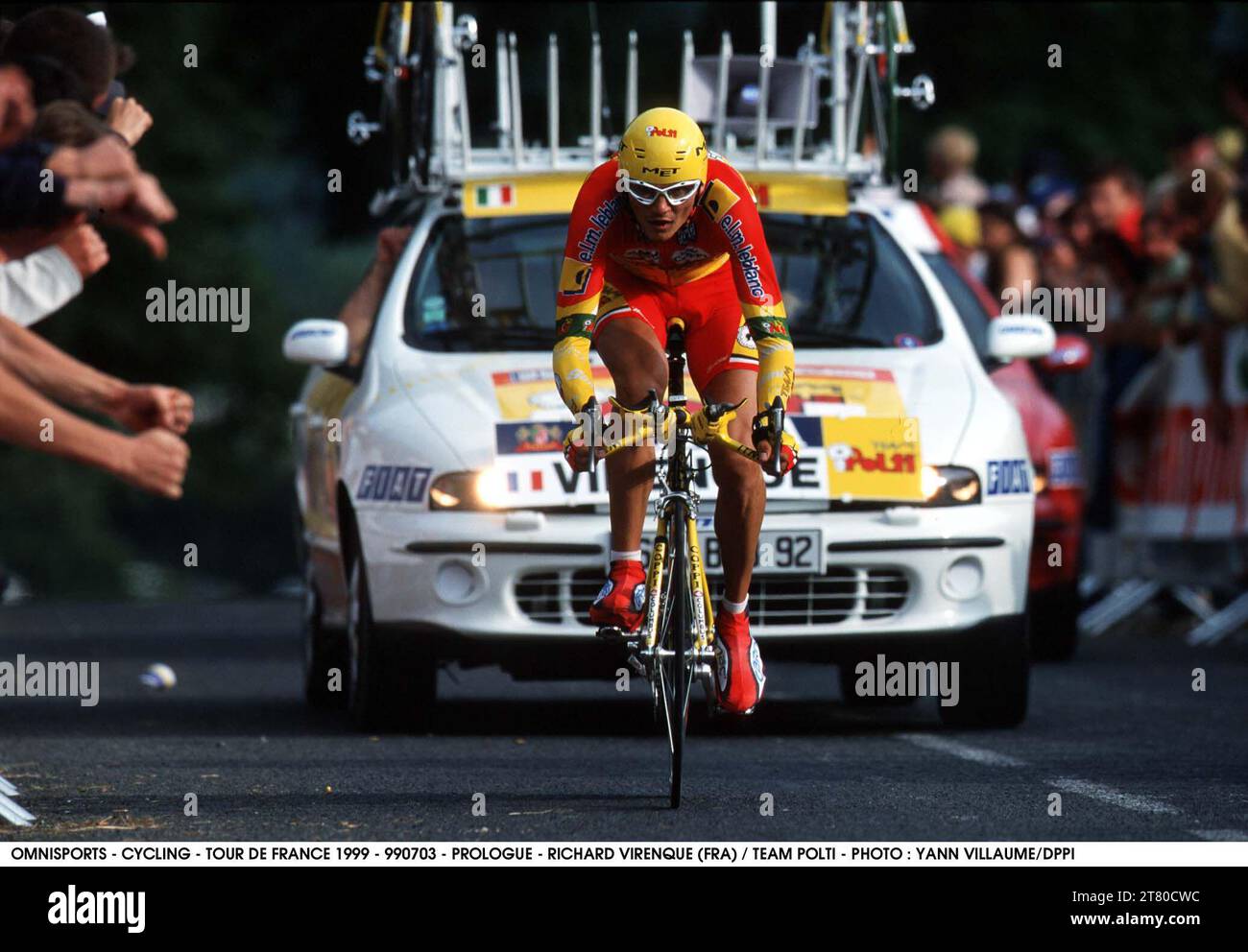 CYCLISME - TOUR DE FRANCE 1999 - 990703 - PROLOGUE - RICHARD VIRENQUE (FRA) / TEAM POLTI - PHOTO : YANN VILLAUME/DPPI # 20000085 177 Banque D'Images