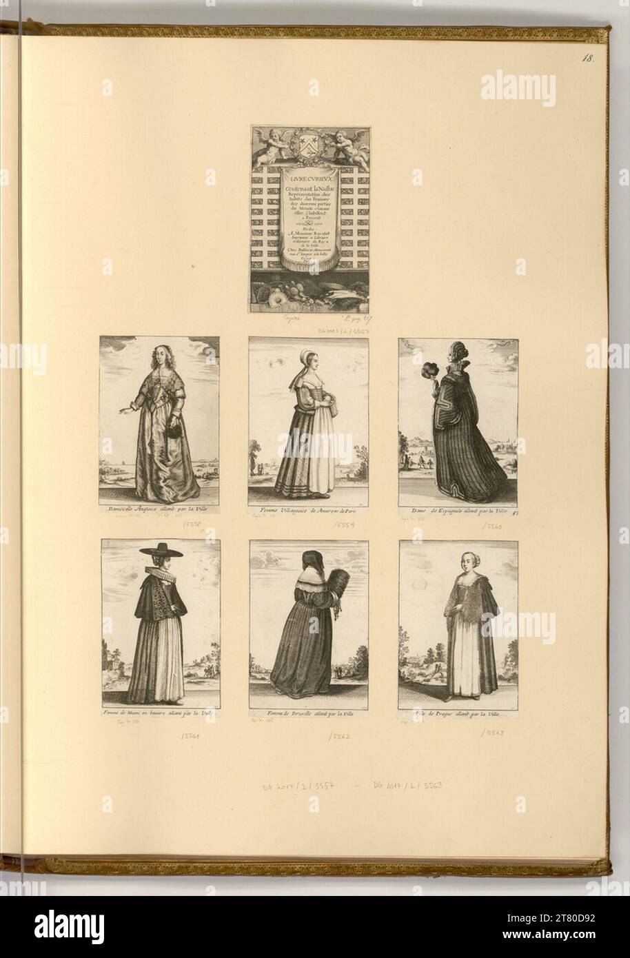 Wenzel Hollar (Ausführende r Künstler in) feuille de titre, la mode féminine de différents pays. gravure 1662, 1662 Banque D'Images