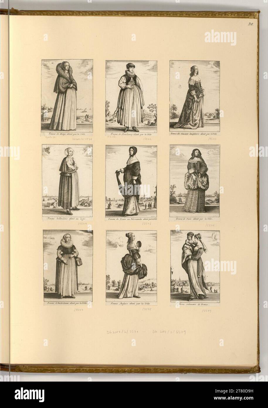 Wenzel Hollar (Ausführende r Künstler in) mode féminine de différents pays. gravure 1662, 1662 Banque D'Images