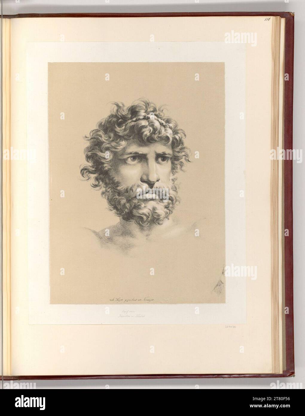 Heinrich Friedrich Füger tête de Jupiter (Jupiter et Thétis). Lithographie 1785-1851, 1785/1851 Banque D'Images