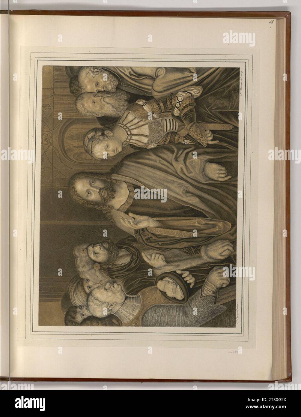 Lucas Cranach d. Ä. Christ et l'adultère. Lithographie 1819, 1819 Banque D'Images
