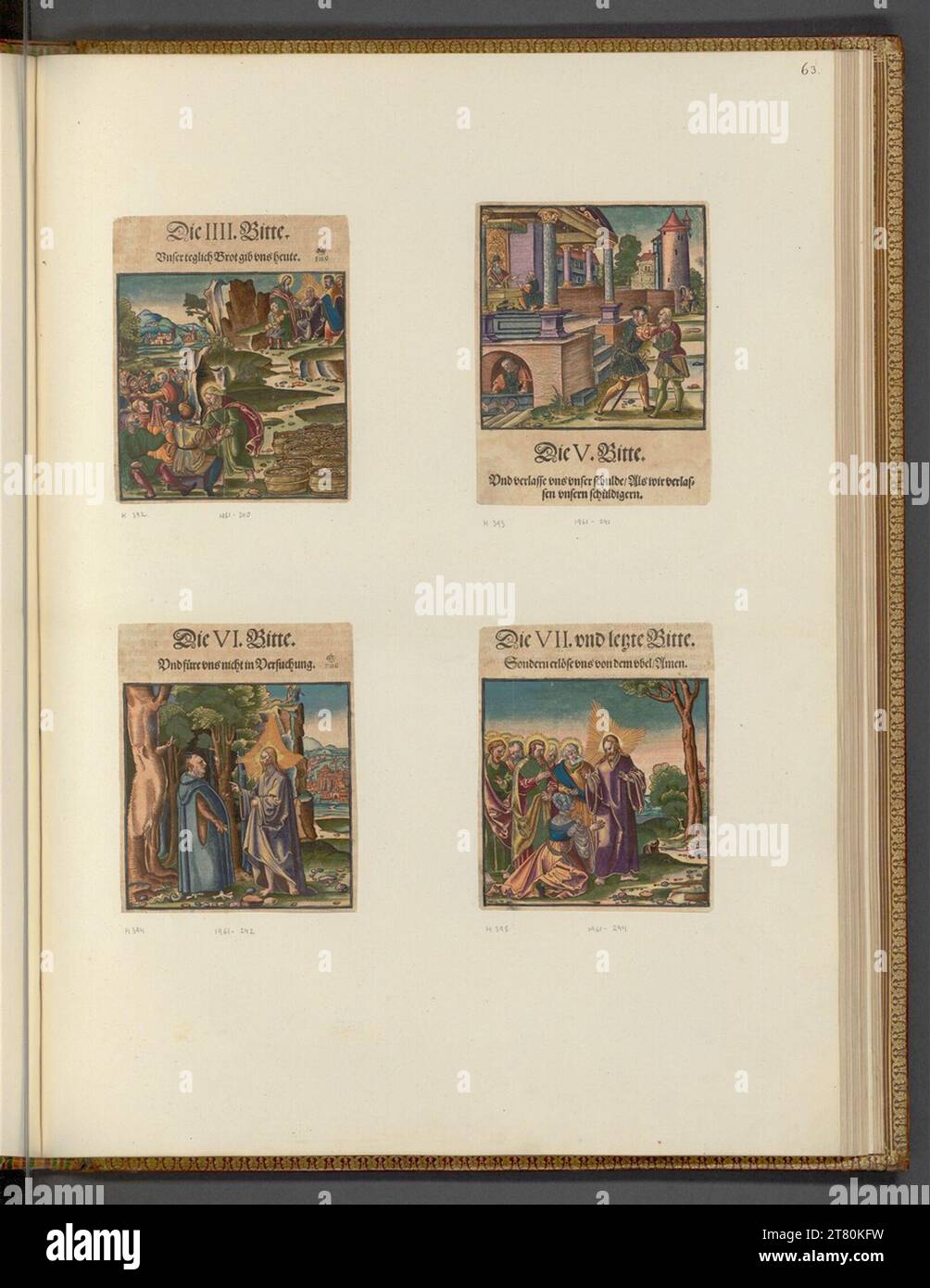 Hans Broramer Christ enseigne et la prière du Seigneur (illustration du livre). Gravure sur bois, colorée vers 1550 Banque D'Images