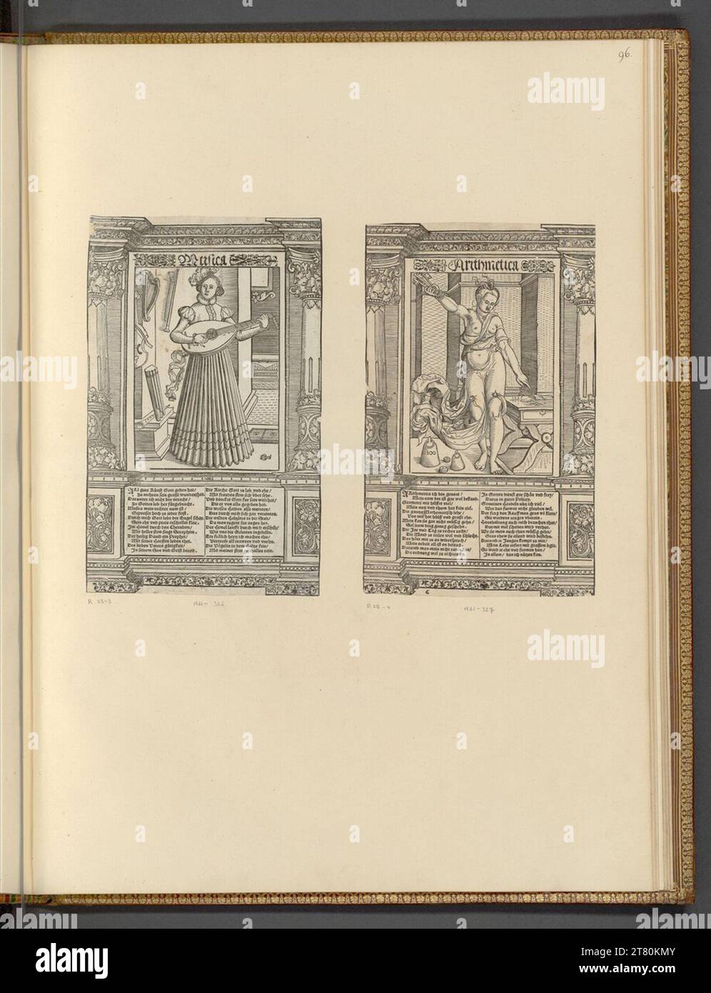 Jacob Lucius musique ; arithmétique. Gravure sur bois 1530-1597, 1530/1597 Banque D'Images
