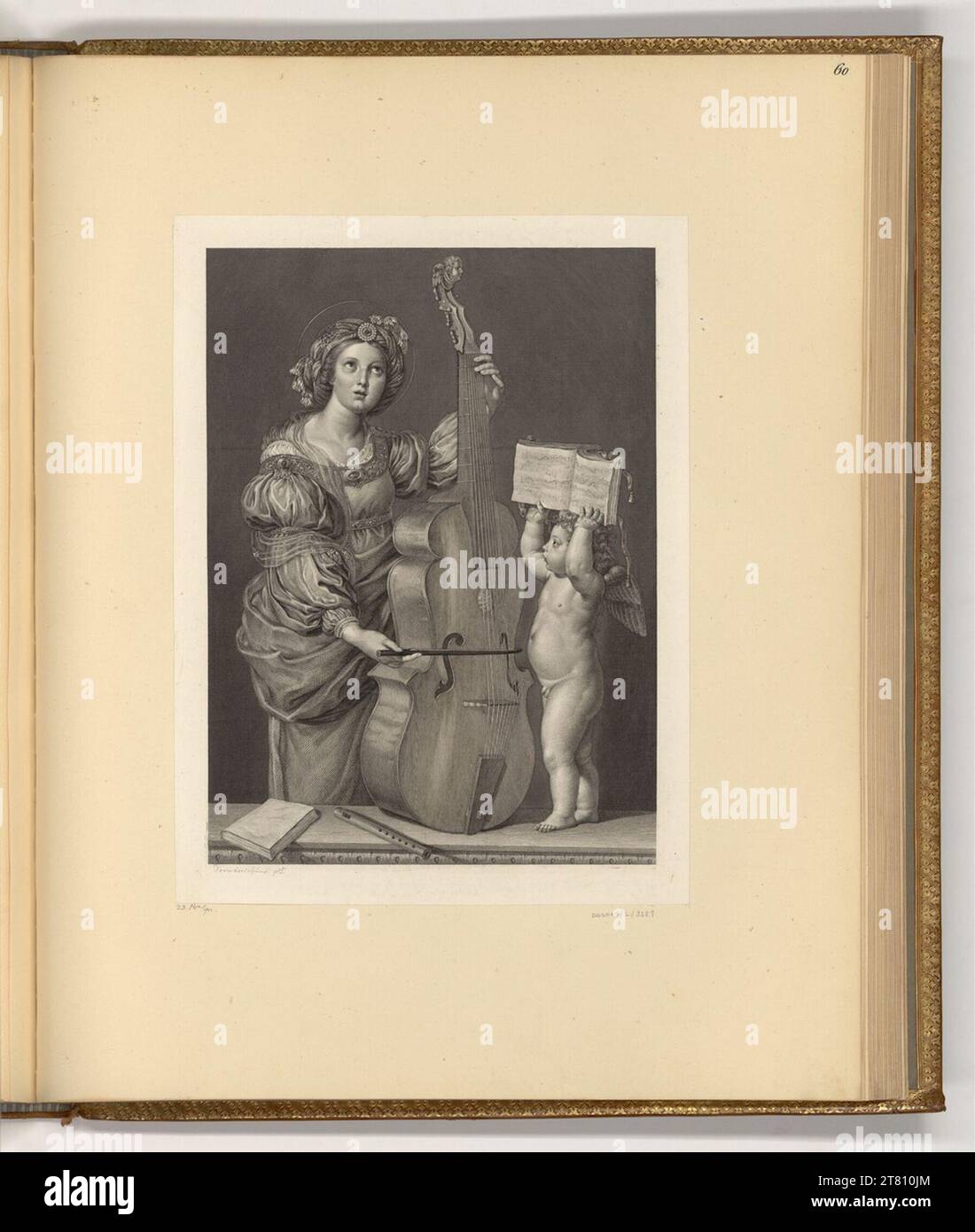 Johann Gotthard von Müller (graveur) St. Cäcilia joue du violon. Gravure sur cuivre, gravure 1762-1830, 1762/1830 Banque D'Images