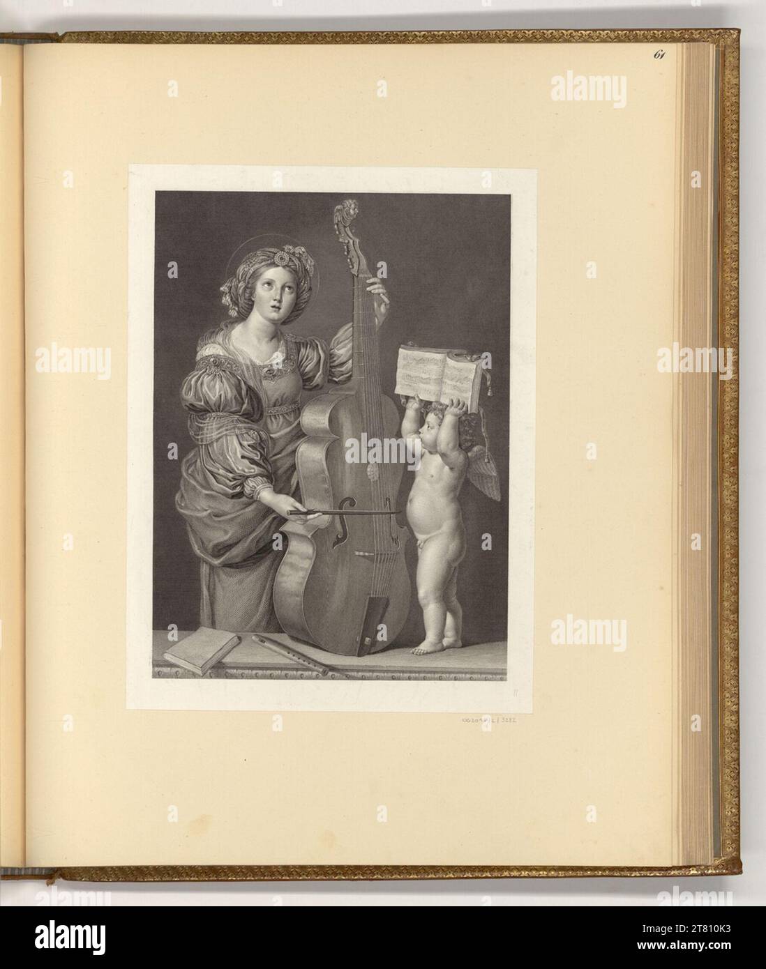 Johann Gotthard von Müller (graveur) St. Cäcilia joue du violon. Gravure sur cuivre, gravure 1762-1830, 1762/1830 Banque D'Images