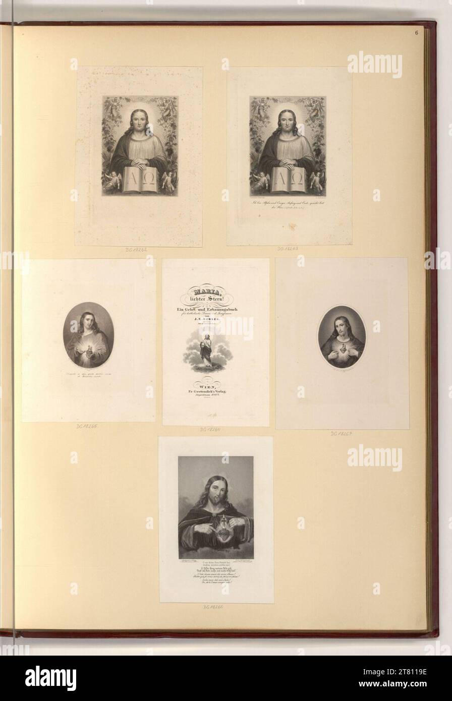 Josef Axmann (graveur) Livre de prières, Kersek : Maria, étoile lumineuse. Un livre de prière et d'édification pour les femmes et vierges catholiques, page de titre, représentations du Christ (illustration du livre). Gravure sur acier, gravure 1808-1873, 1808/1873 Banque D'Images