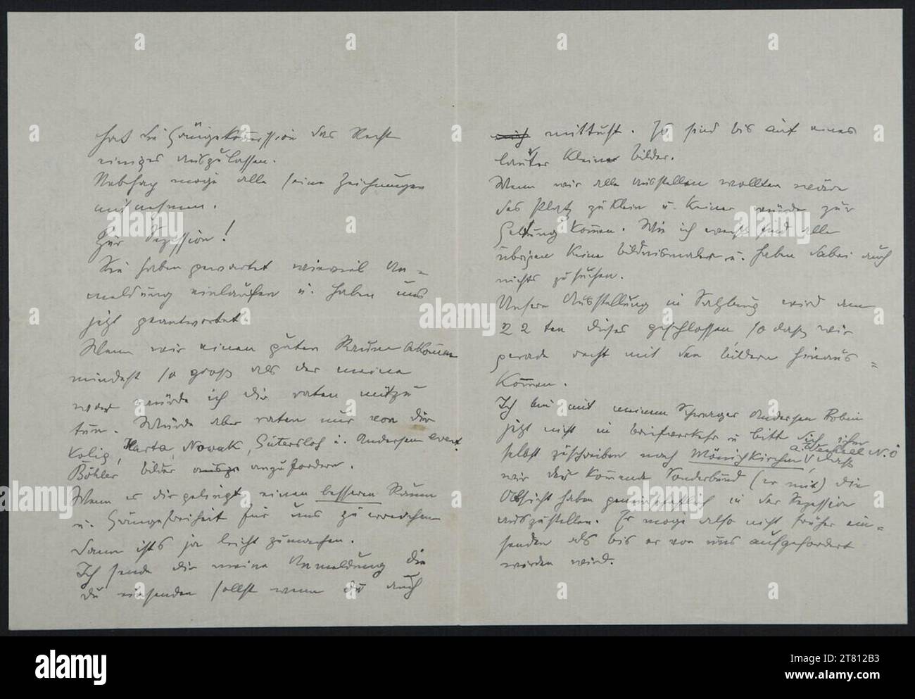 … Lettre d'Anton Faistauer à Egon Schiele du 19 septembre 1918. Encre (bleu-noir) sur papier 19. Septembre 1918, 1918-09-19 Banque D'Images