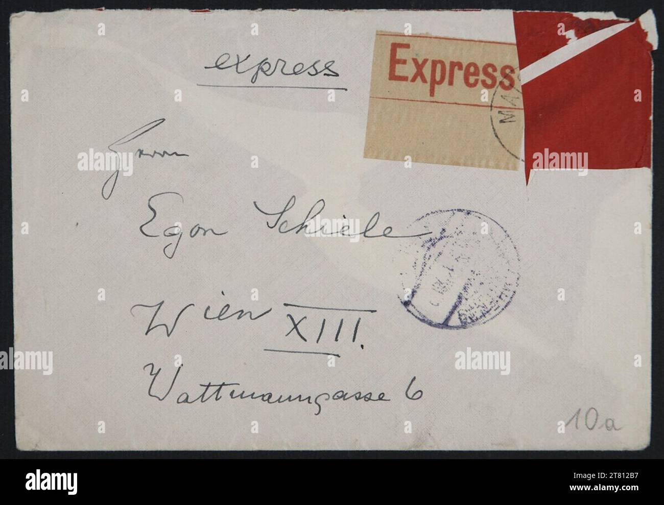 … Lettre d'Anton Faistauer à Egon Schiele du 19 septembre 1918. Encre (bleu-noir) sur papier 19. Septembre 1918, 1918-09-19 Banque D'Images