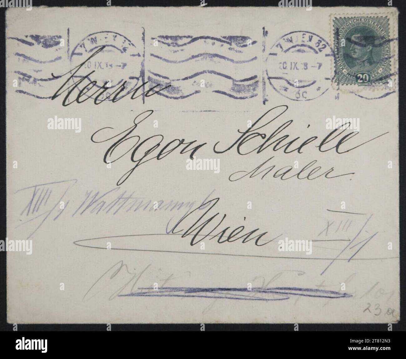 Hede Böning (Verfasser in) lettre de Hede Böning à Egon Schiele du 19 septembre 1918. Encre (noire) sur papier 19. Septembre 1918, 1918-09-19 Banque D'Images
