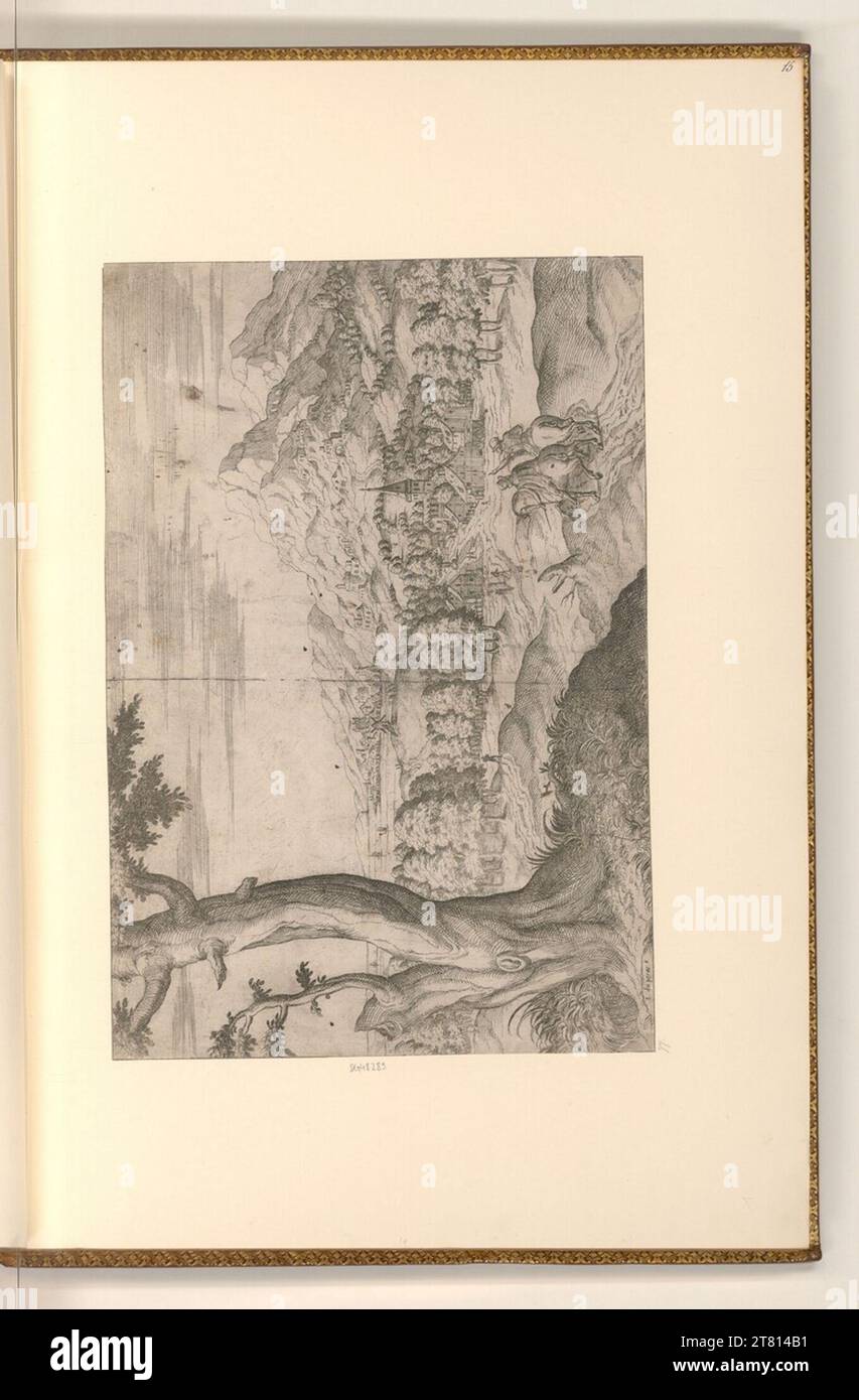 Jean Cousin (graveur) Paysage. gravure 1520-1590, 1520/1590 Banque D'Images