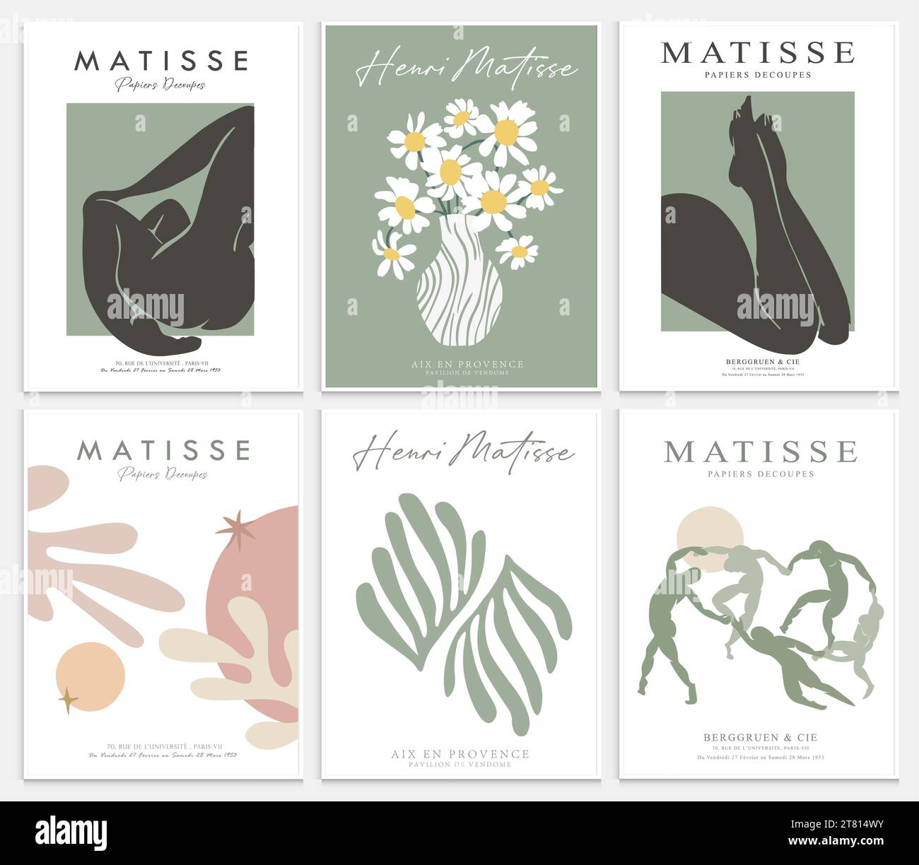 Contient Art abstrait dans le style Matisse, Art moderne décoratif, affiche d'illustration vectorielle. Collection pour décoration florale tendance. Illustration de Vecteur