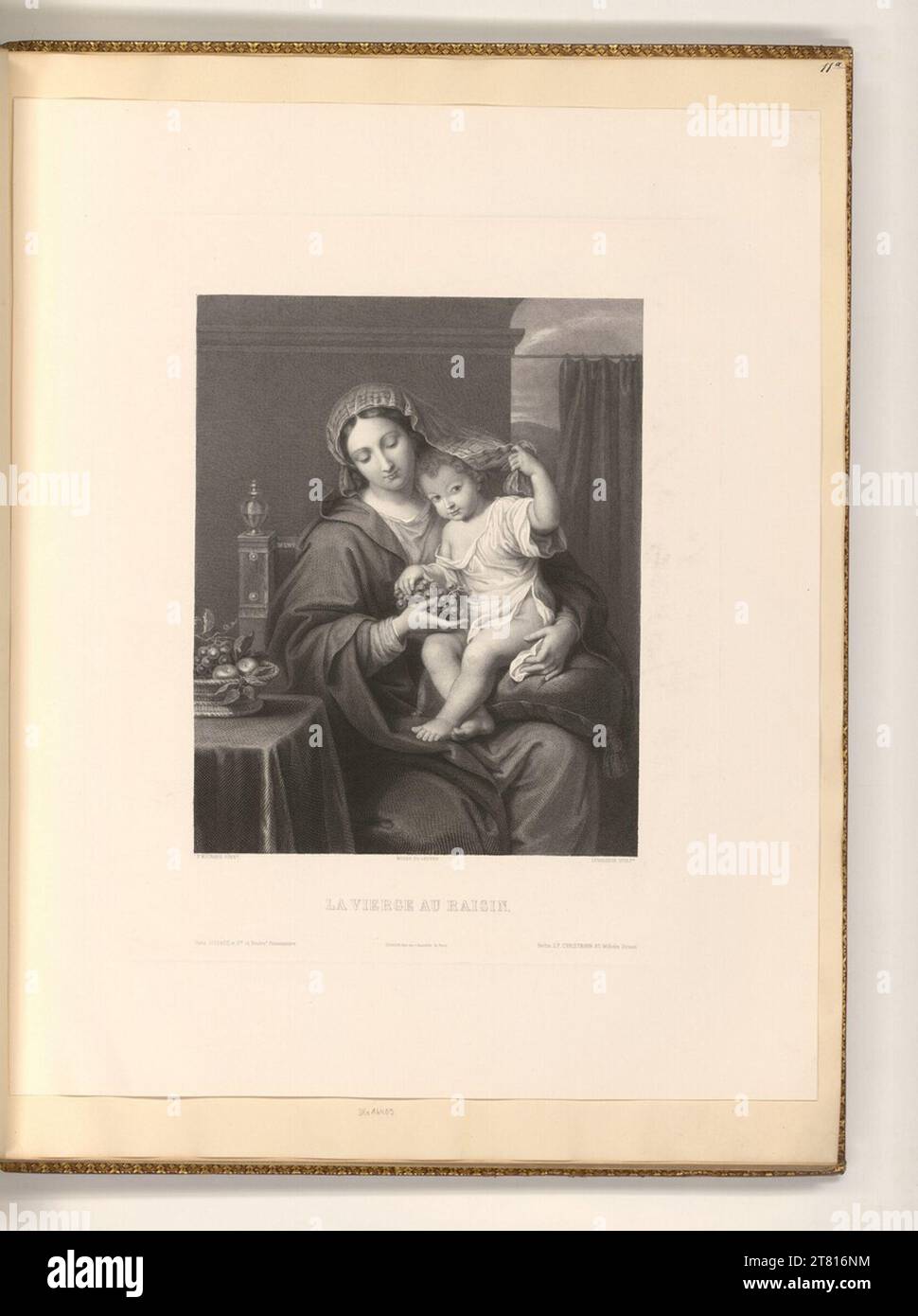 Jean Charles le Vasseur la Vierge aux raisins. Gravure sur cuivre 1750-1816, 1750/1816 Banque D'Images