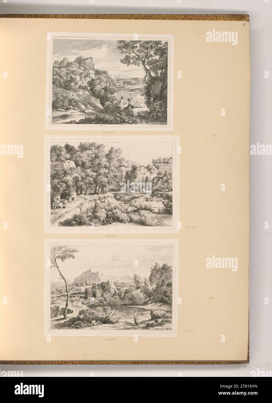 Johannes Glauber paysages. gravure 1666-1762, 1666/1762 Banque D'Images