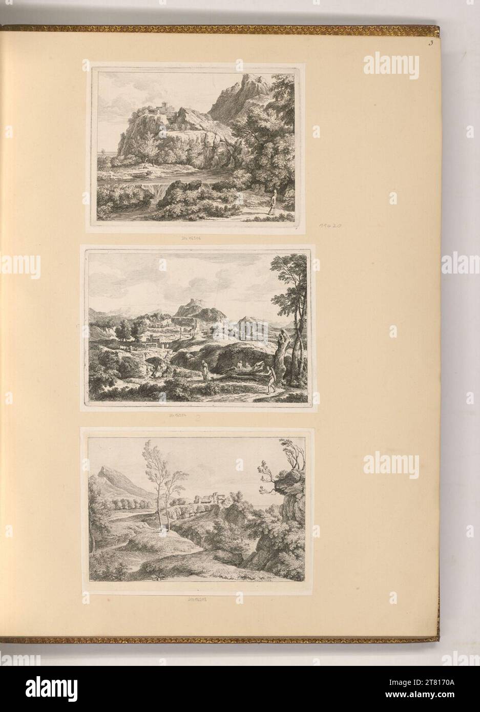 Johannes Glauber paysages. gravure 1666-1726, 1666/1726 Banque D'Images