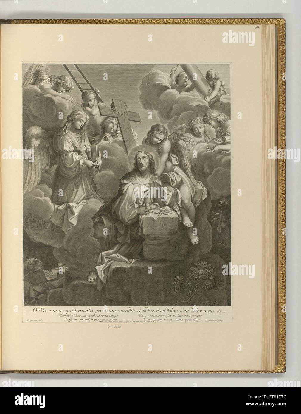 Peter Vanderbank (graveur) Christ sur le Ölberg. Gravure sur cuivre 1669-1716, 1669/1716 Banque D'Images
