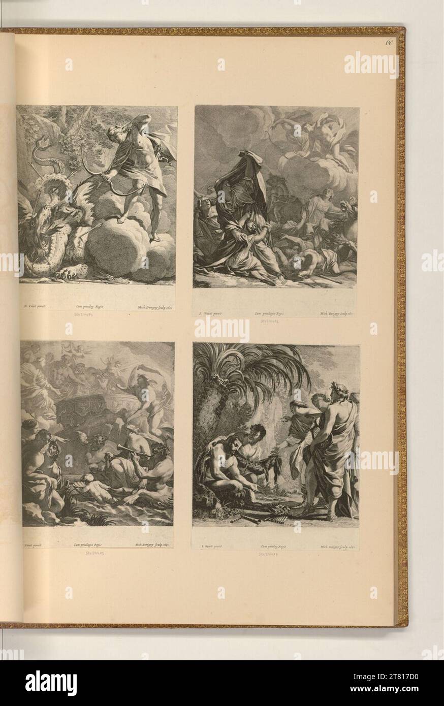 Michel Dorigny (graveur) scènes de mythologie antique. Gravure sur cuivre, gravure 1651, 1651 Banque D'Images