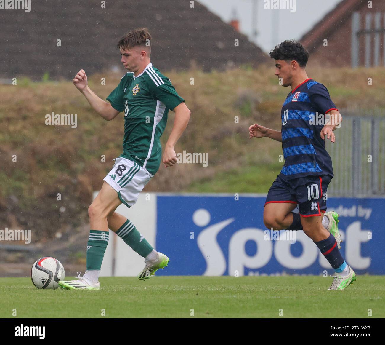 Mourneview Park, Lurgan, Irlande du Nord, Royaume-Uni. 07 septembre 2023. UEFA U21 Euro 2025 qualifier – Irlande du Nord contre Luxembourg. Joueur international de football U21 d'Irlande du Nord Patrick Kelly (8). Banque D'Images