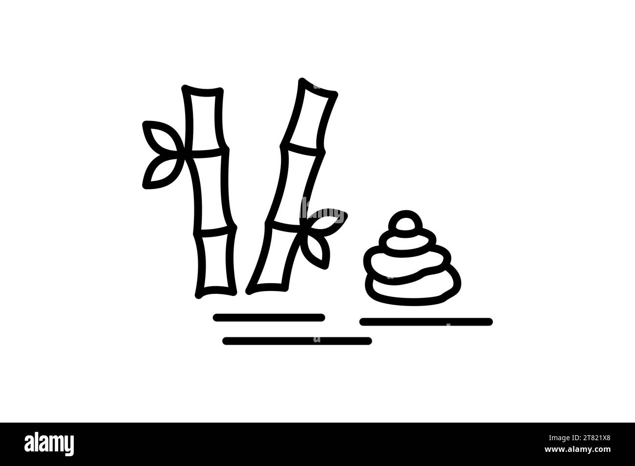 icône de jardin zen. icône liée à la méditation, représente un espace tranquille. style d'icône de ligne. conception vectorielle simple modifiable Illustration de Vecteur