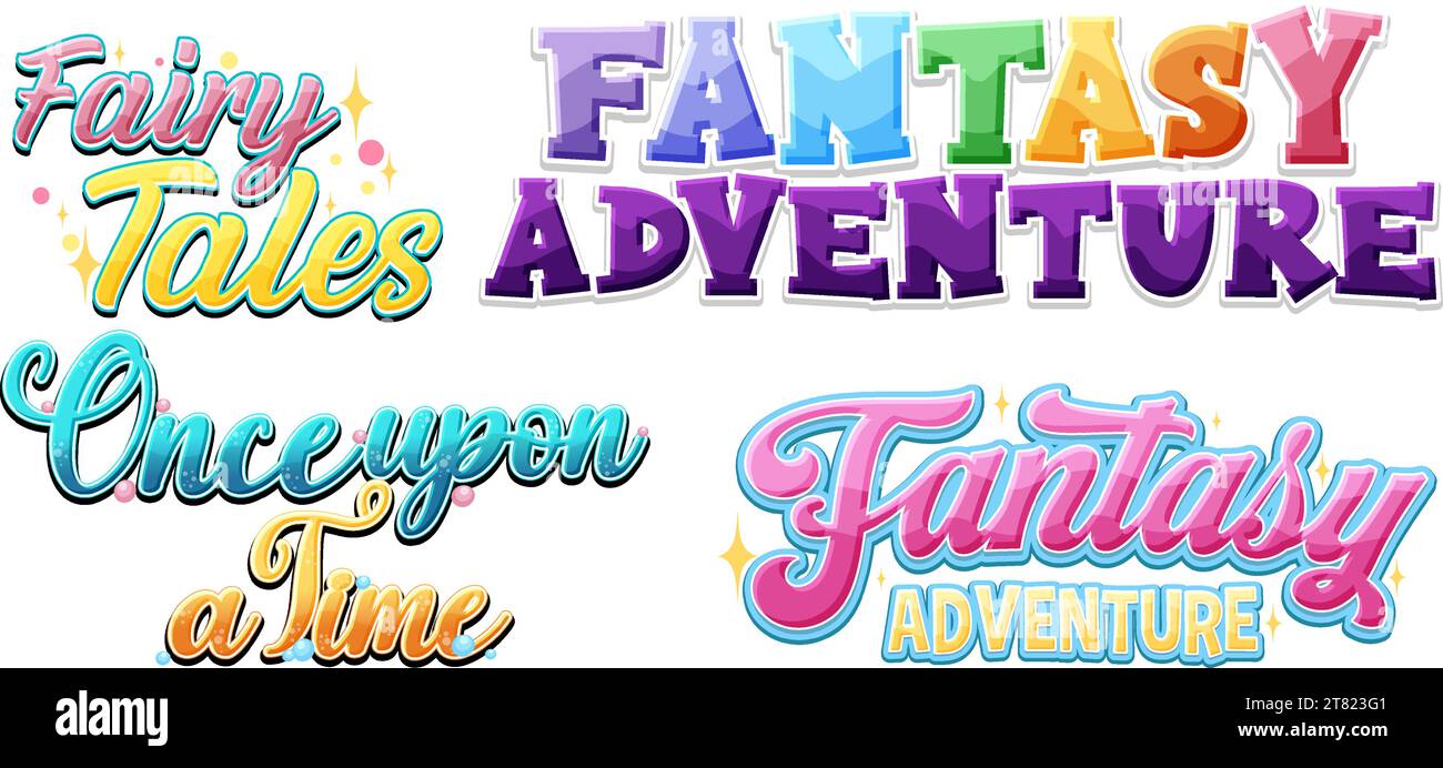 Illustrations vectorielles colorées et enchanteresses représentant des contes de fées classiques Illustration de Vecteur