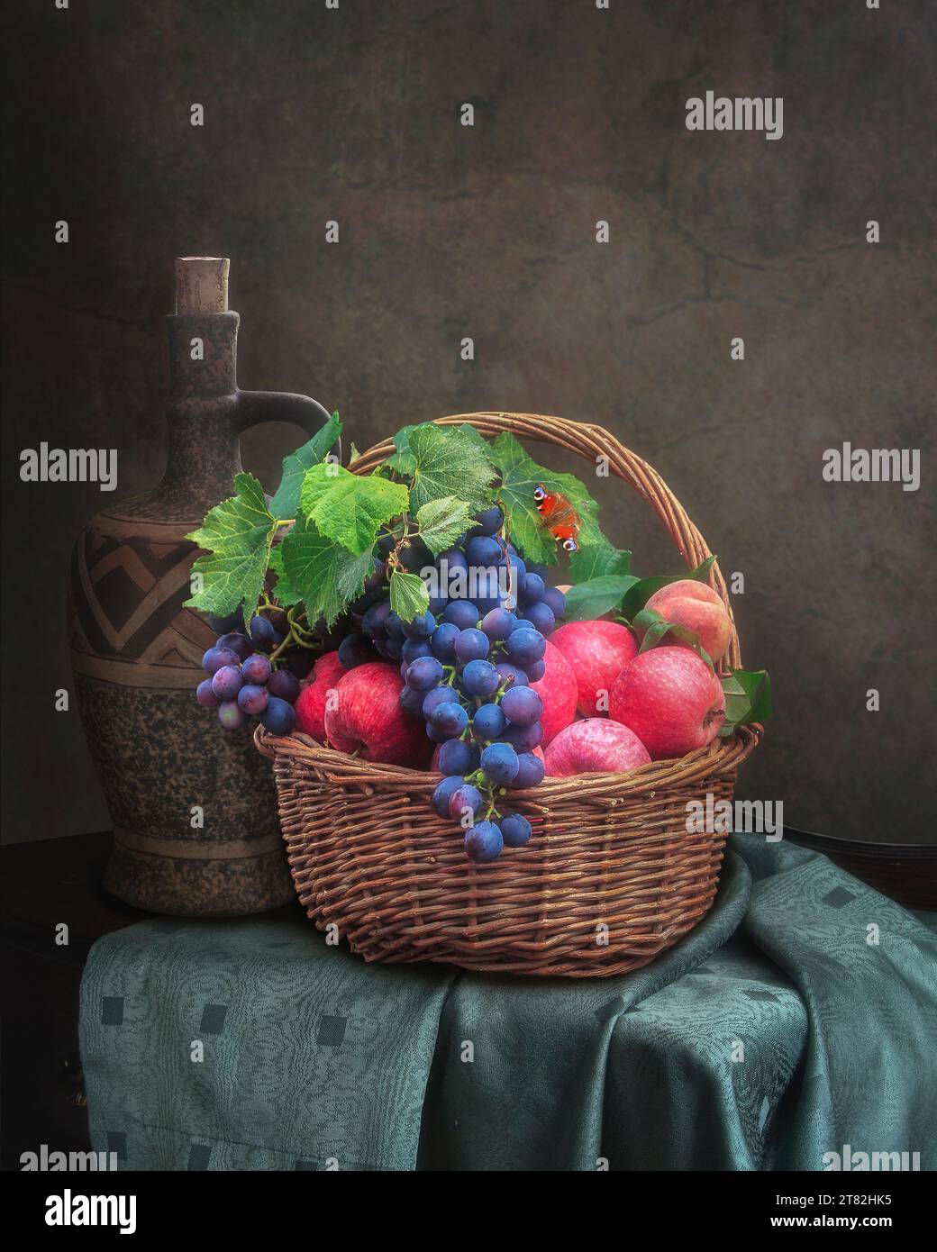 Nature morte avec fruits et légumes Banque D'Images