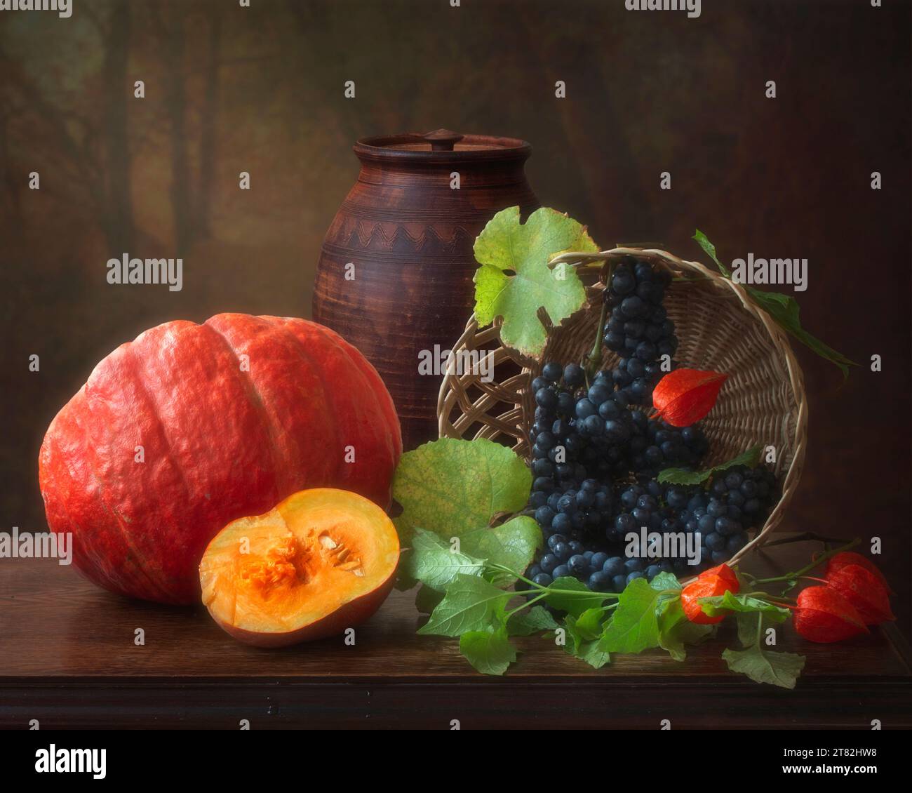 Nature morte avec fruits et légumes Banque D'Images