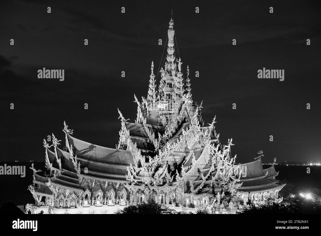 Le Musée du sanctuaire de la vérité dans le district de Pattaya Chonburi Thaïlande Asie Banque D'Images