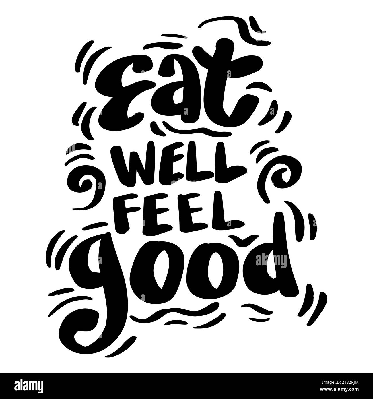 Manger bien sentir bon lettrage à la main. Style vintage. Citations d'affiches. Banque D'Images